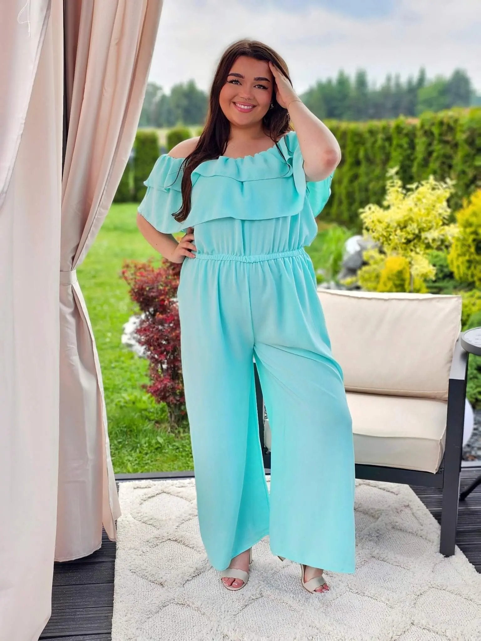 Kombinezon z falbaną - kilka kolorów Stylowa XL