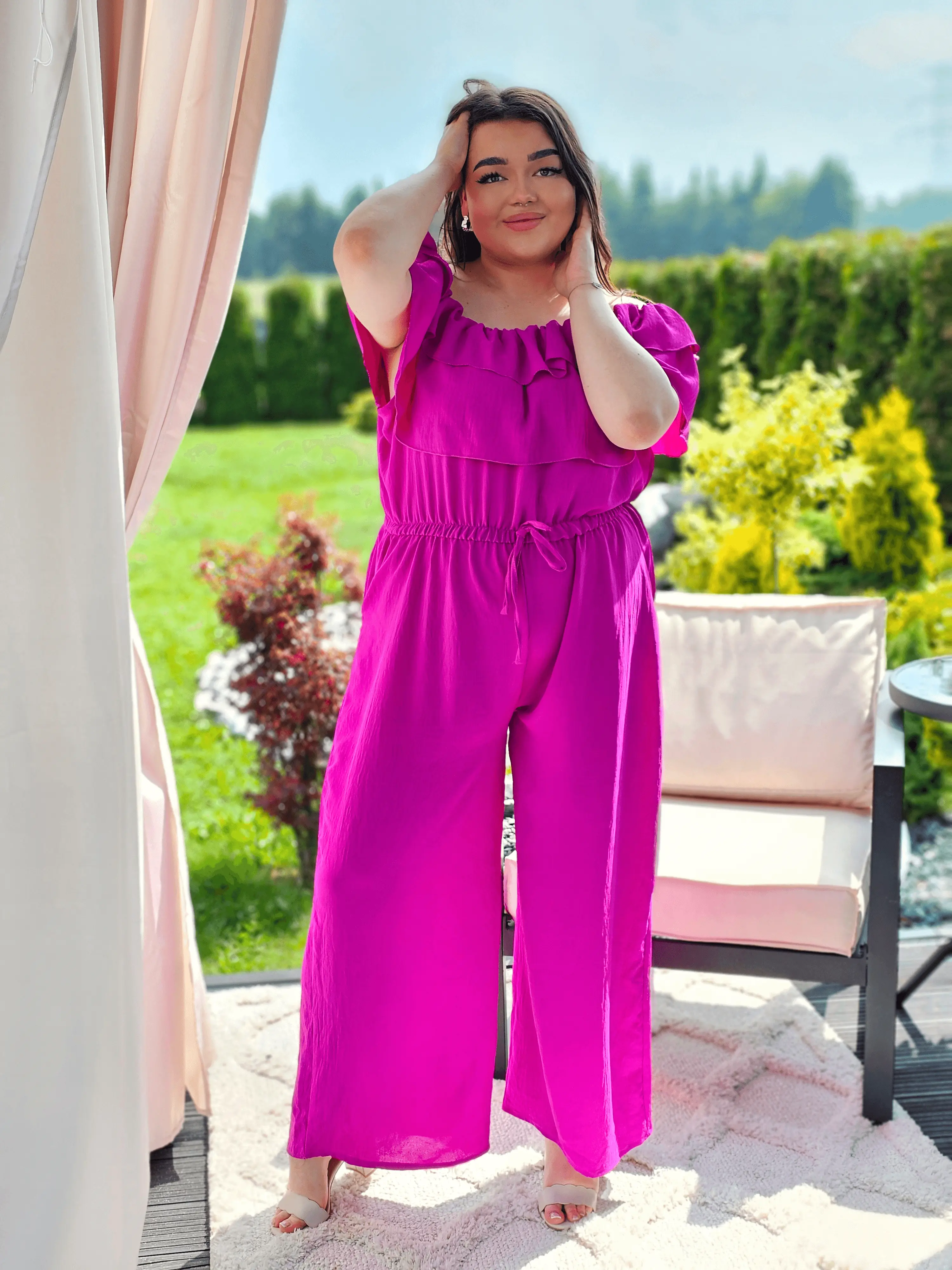 Kombinezon z falbaną - kilka kolorów Stylowa XL