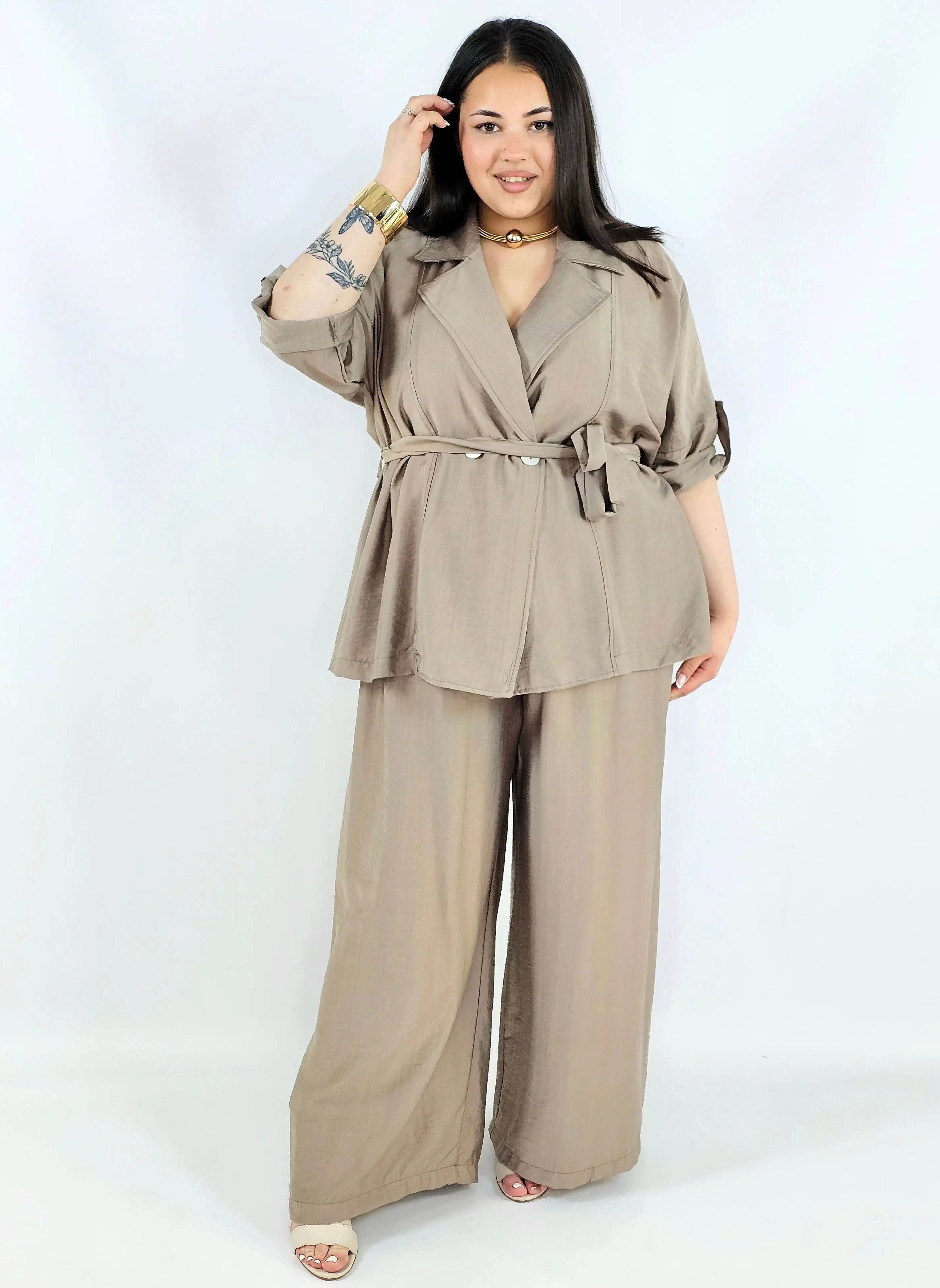 Komplet plus size marynarka i spodnie elegancki oversize wygodny i stylowy Stylowa XL