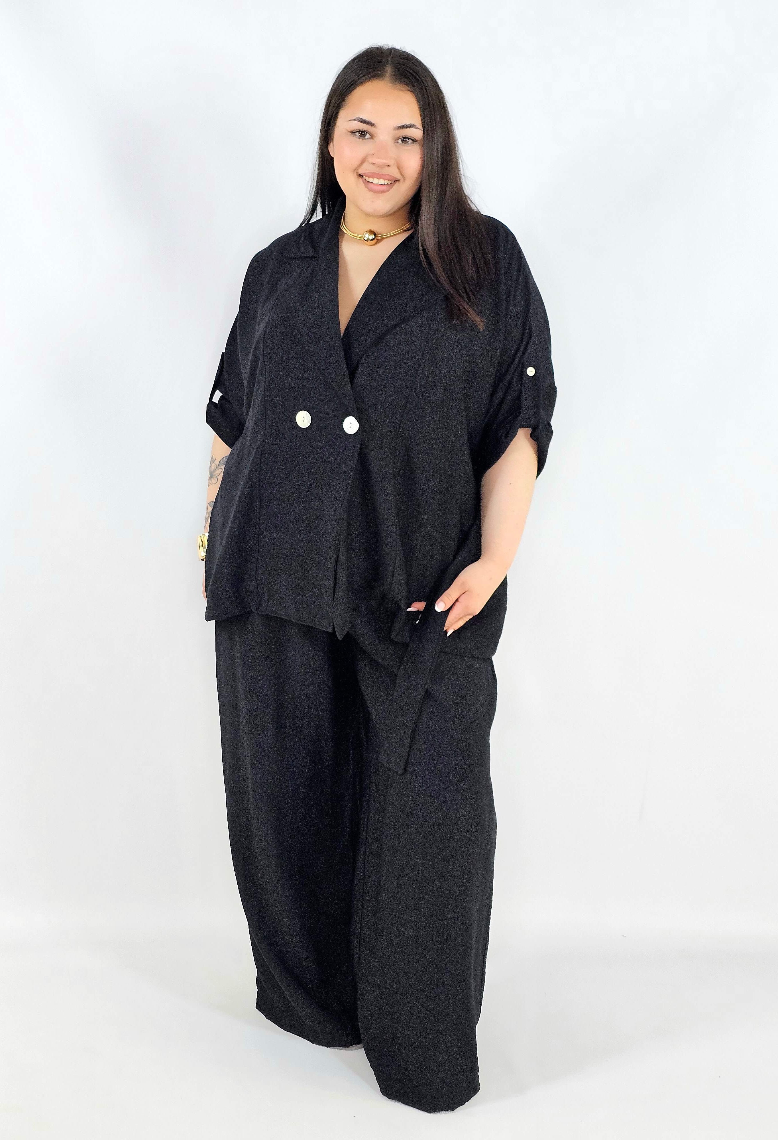Komplet plus size marynarka i spodnie elegancki oversize wygodny i stylowy Stylowa XL