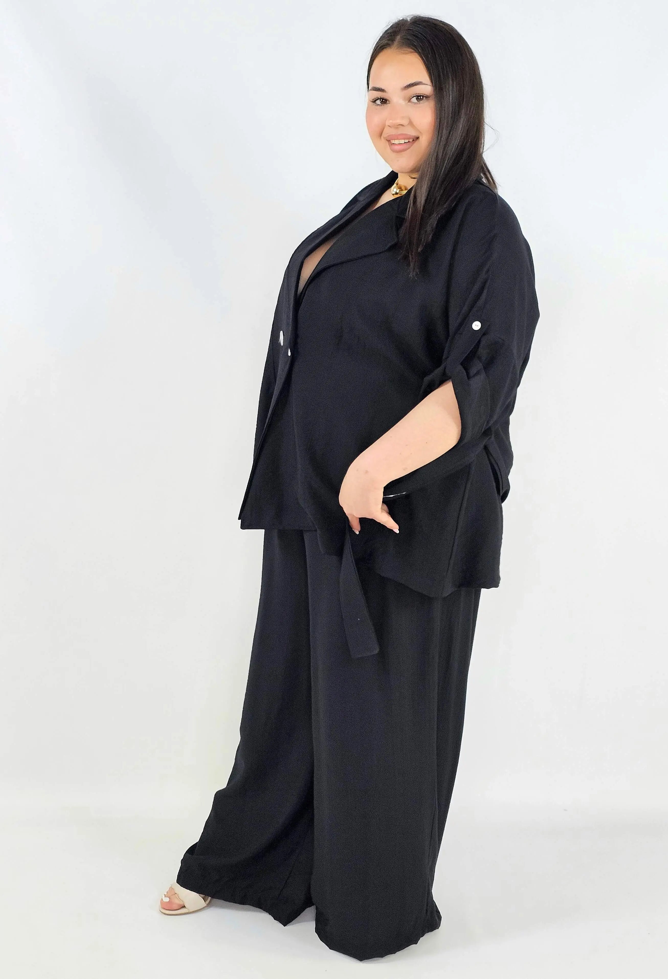 Komplet plus size marynarka i spodnie elegancki oversize wygodny i stylowy Stylowa XL