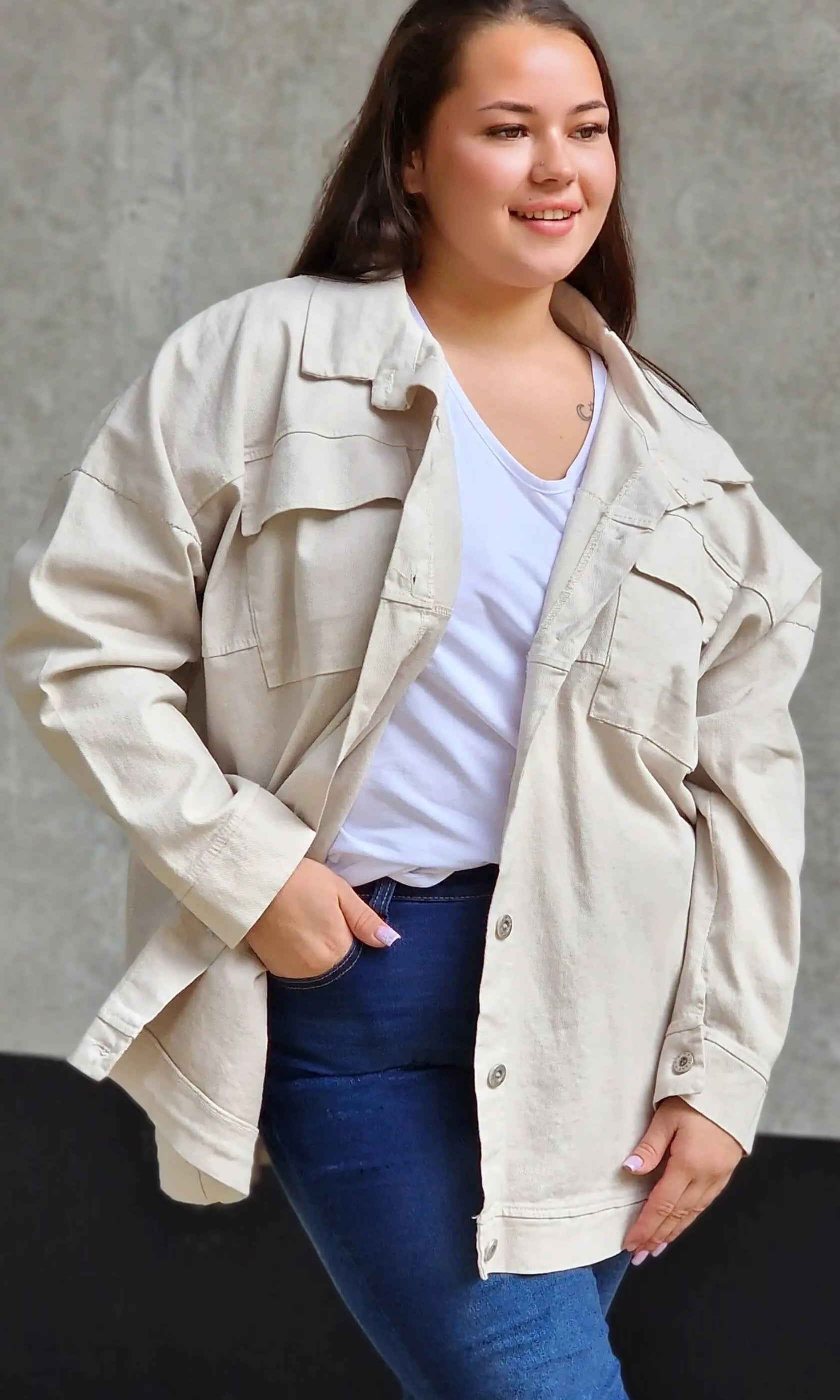 Koszula oversize z kieszeniami Stylowa XL