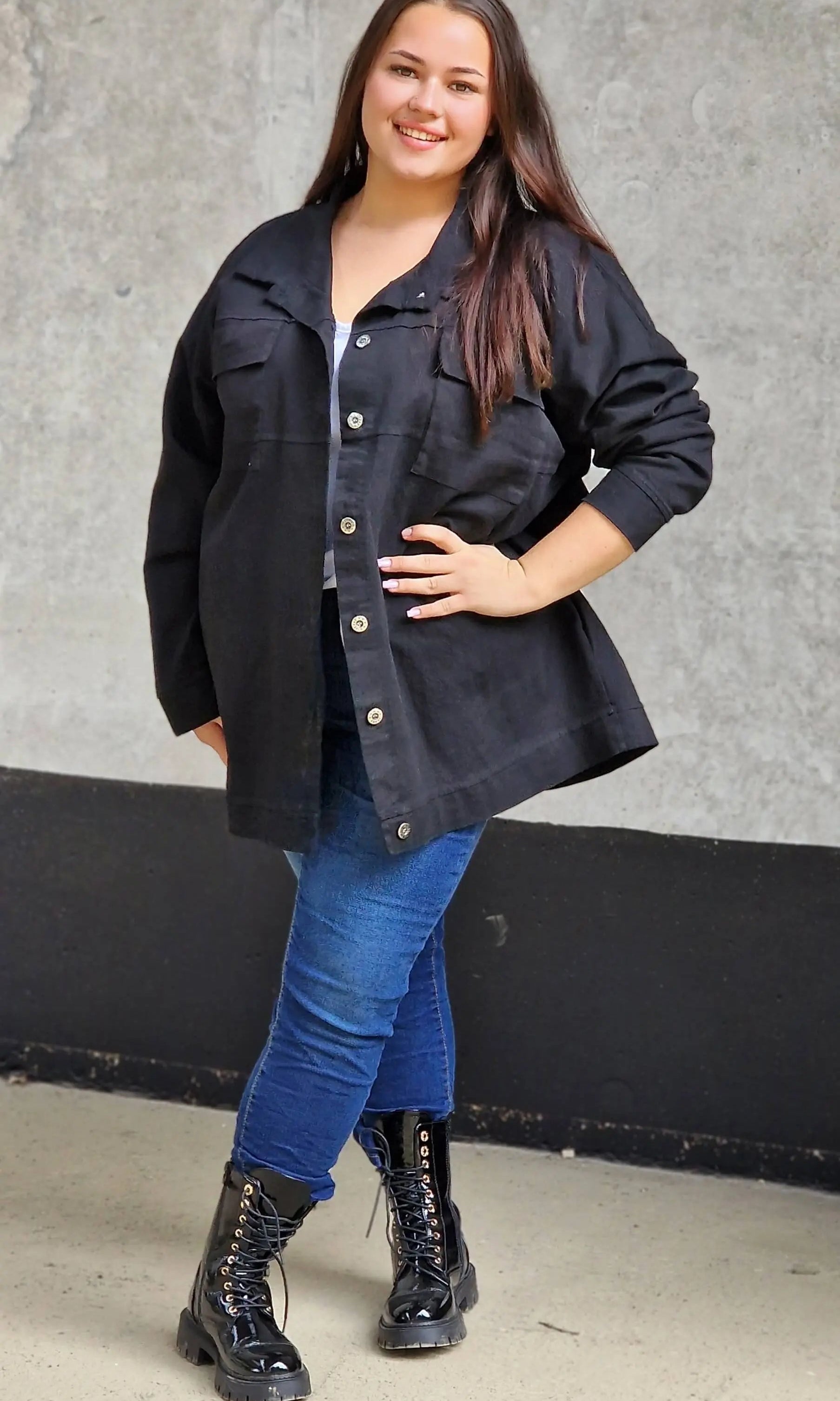 Koszula oversize z kieszeniami Stylowa XL