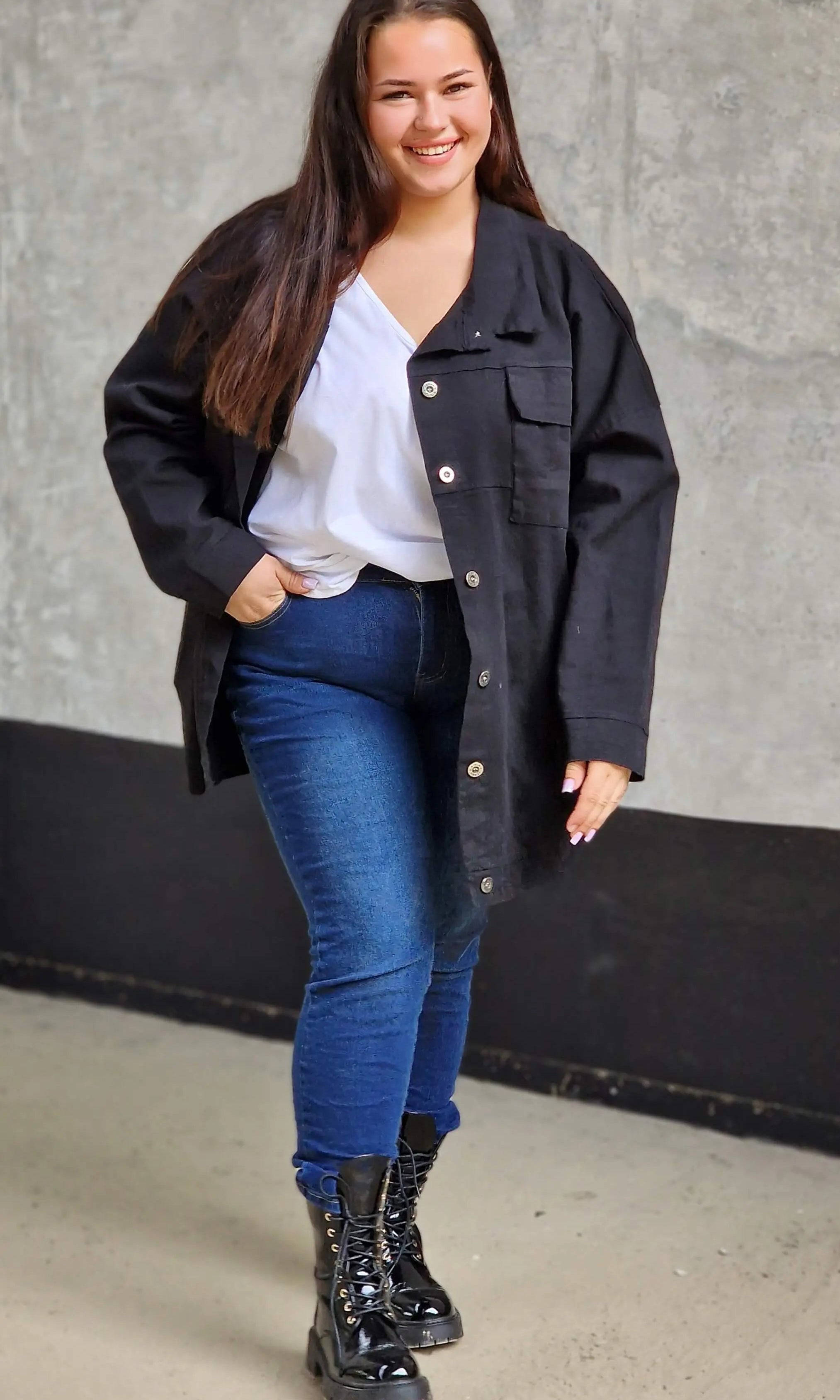 Koszula oversize z kieszeniami Stylowa XL