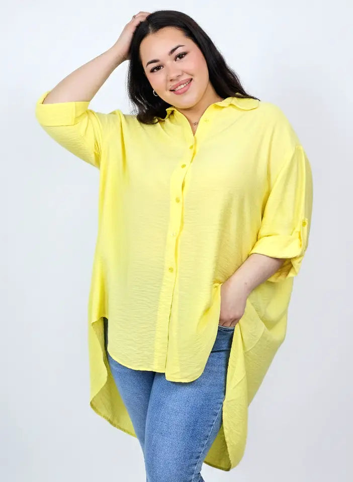 Koszula plus size oversize z wydłużonym tyłem – styl i komfort XXL Stylowa XL