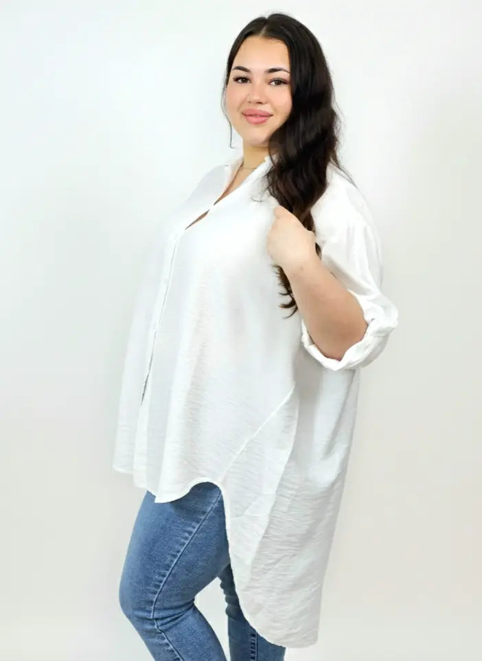 Koszula plus size oversize z wydłużonym tyłem – styl i komfort XXL Stylowa XL