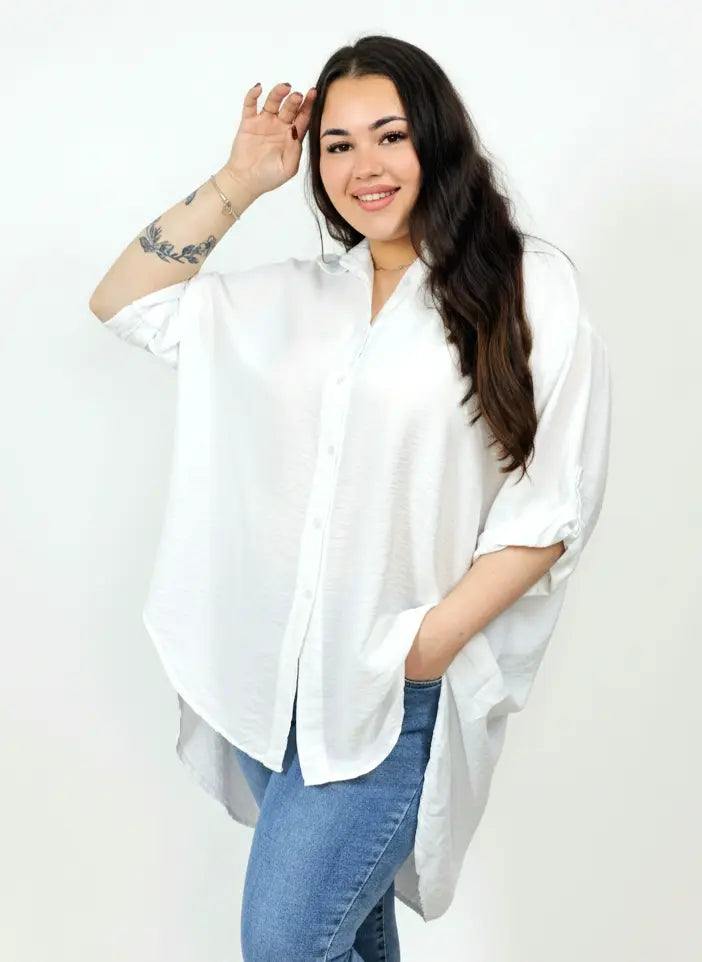 Koszula plus size oversize z wydłużonym tyłem – styl i komfort XXL Stylowa XL