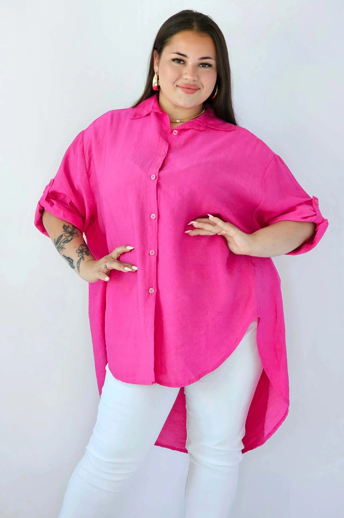 Koszula plus size oversize z wydłużonym tyłem – styl i komfort XXL Stylowa XL