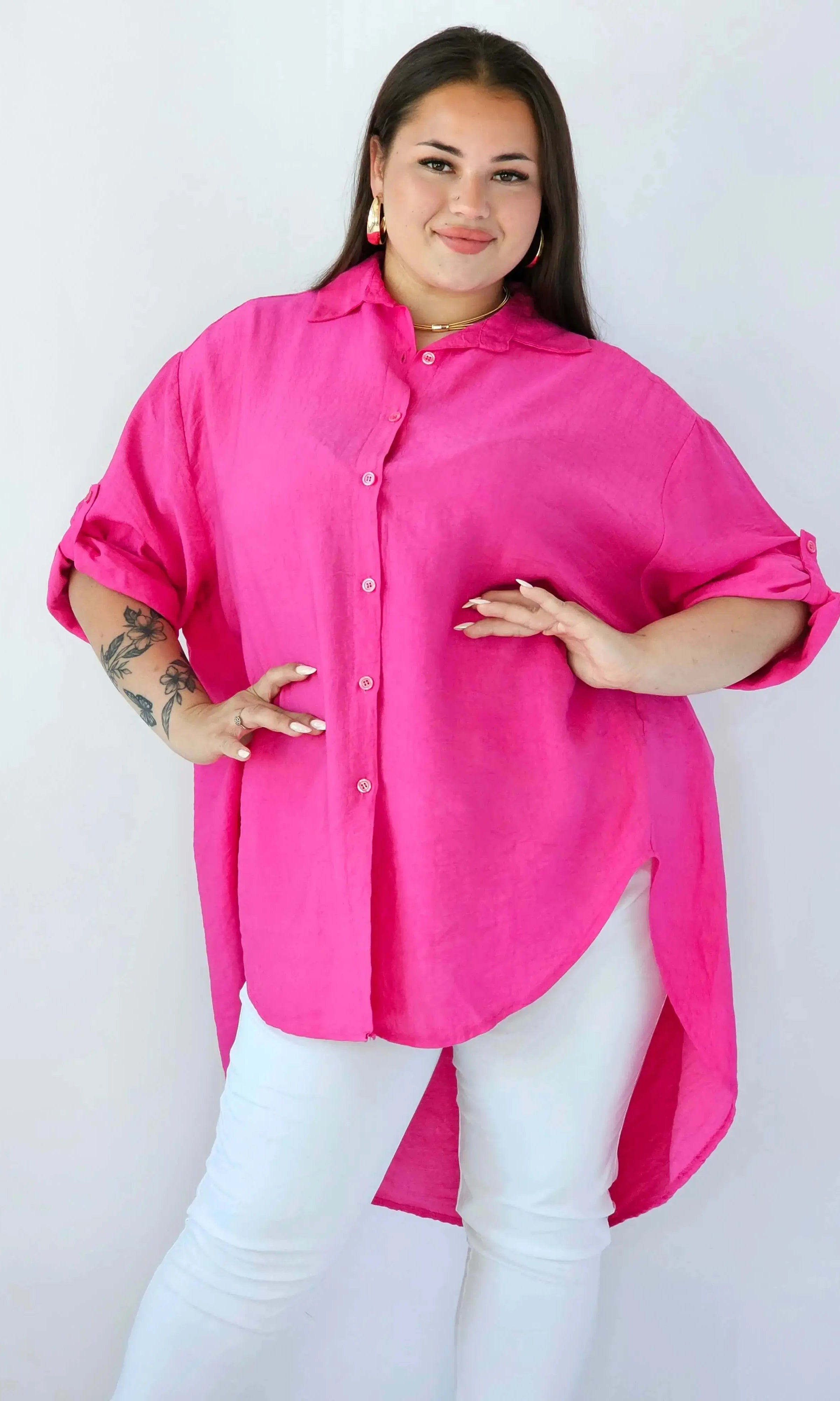 Koszula plus size oversize z wydłużonym tyłem – styl i komfort XXL Stylowa XL