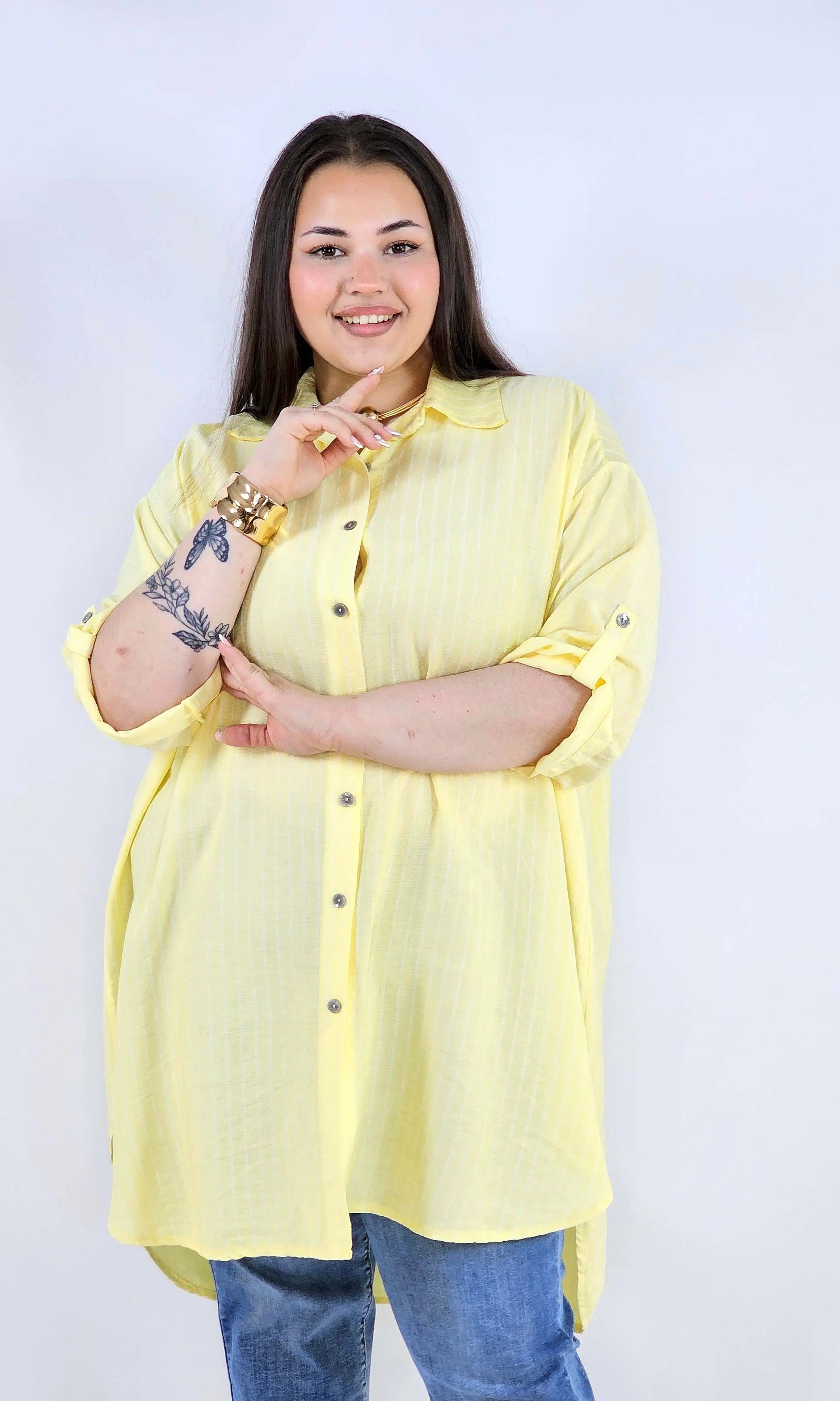 Koszula plus size w paski oversize lekka i przewiewna Stylowa XL
