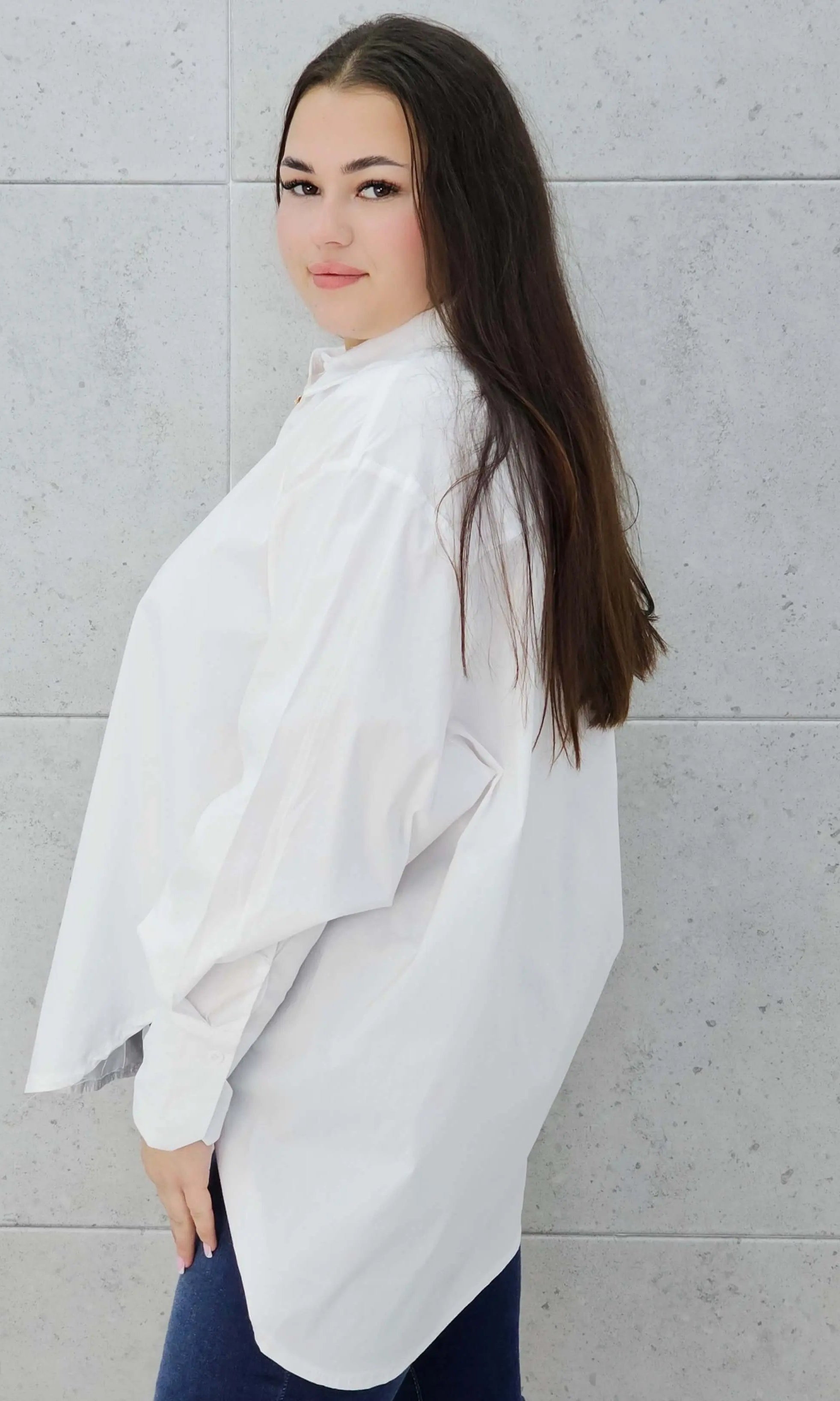 Koszula plus size z biżuteryjnymi guzikami Stylowa XL