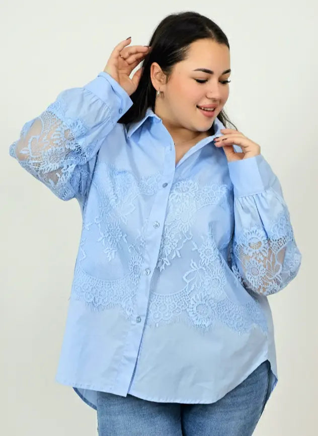 Koszula plus size z koronką – elegancja i szyk dla kobiet XL Stylowa XL