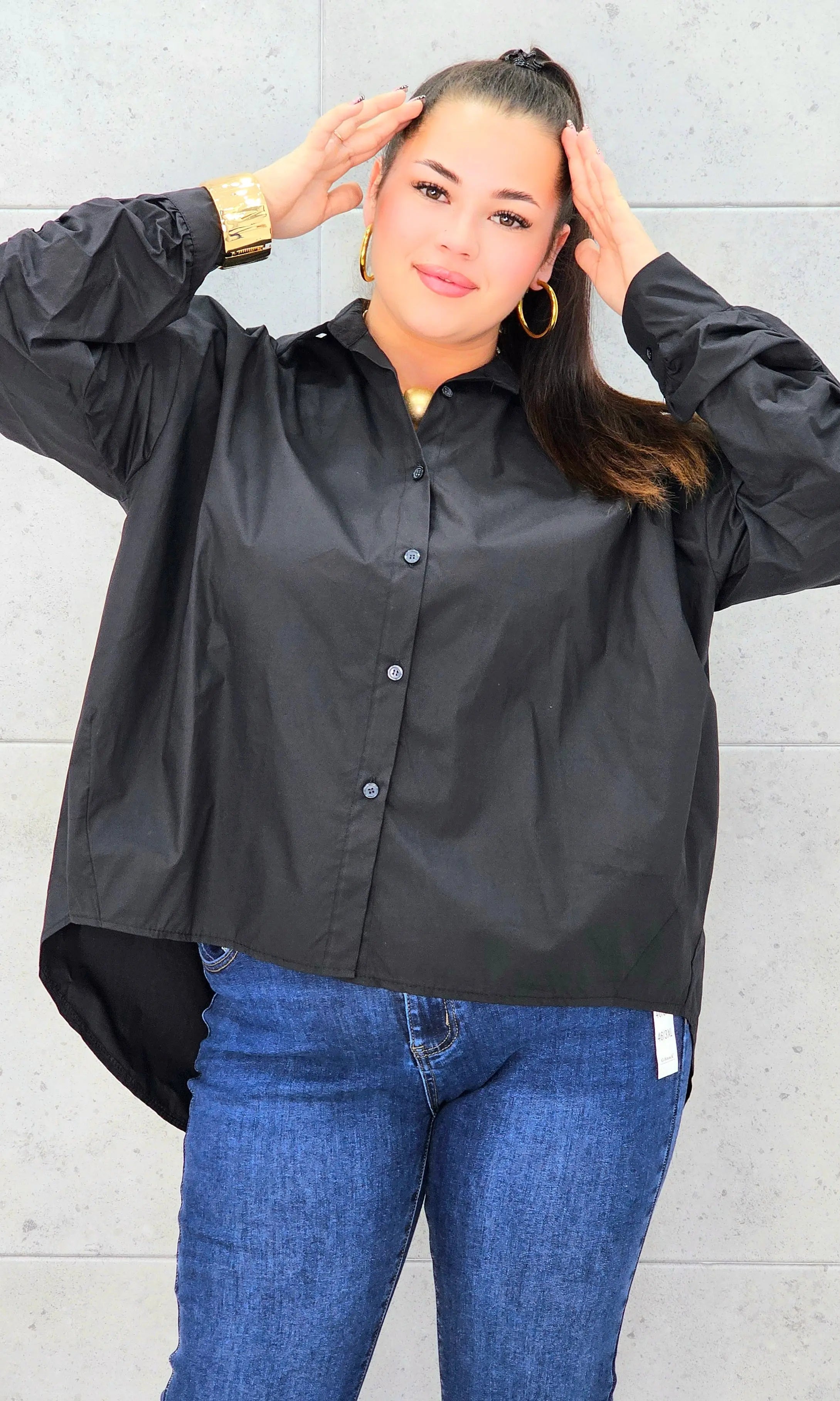 Koszula plus size z marszczonym rękawem – elegancja i komfort dla kobiet XXL Stylowa XL