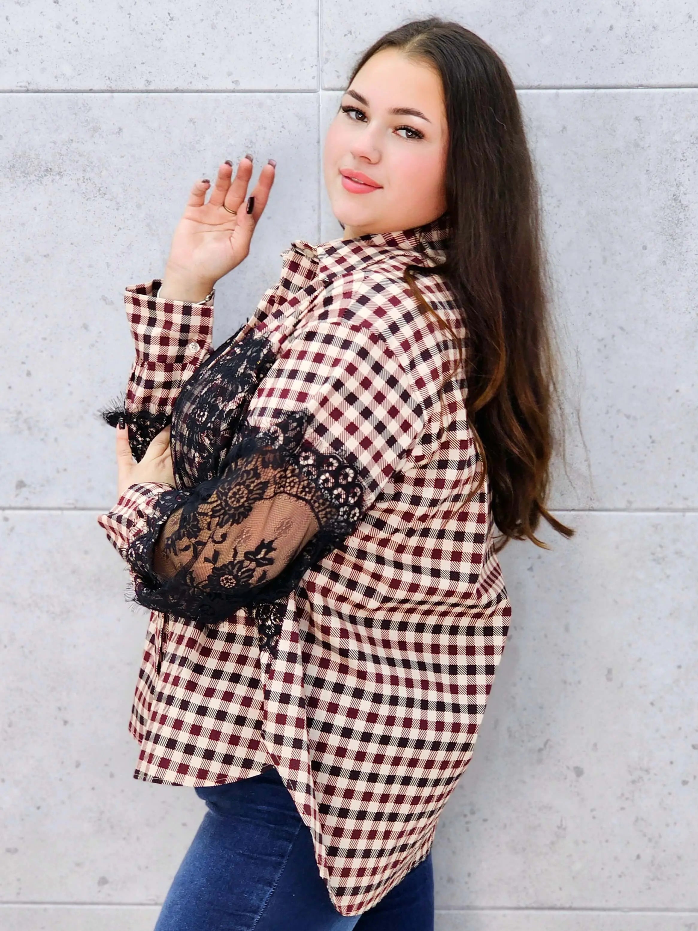 koszula w kratę XXL na święta i spotkania rodzinne bok