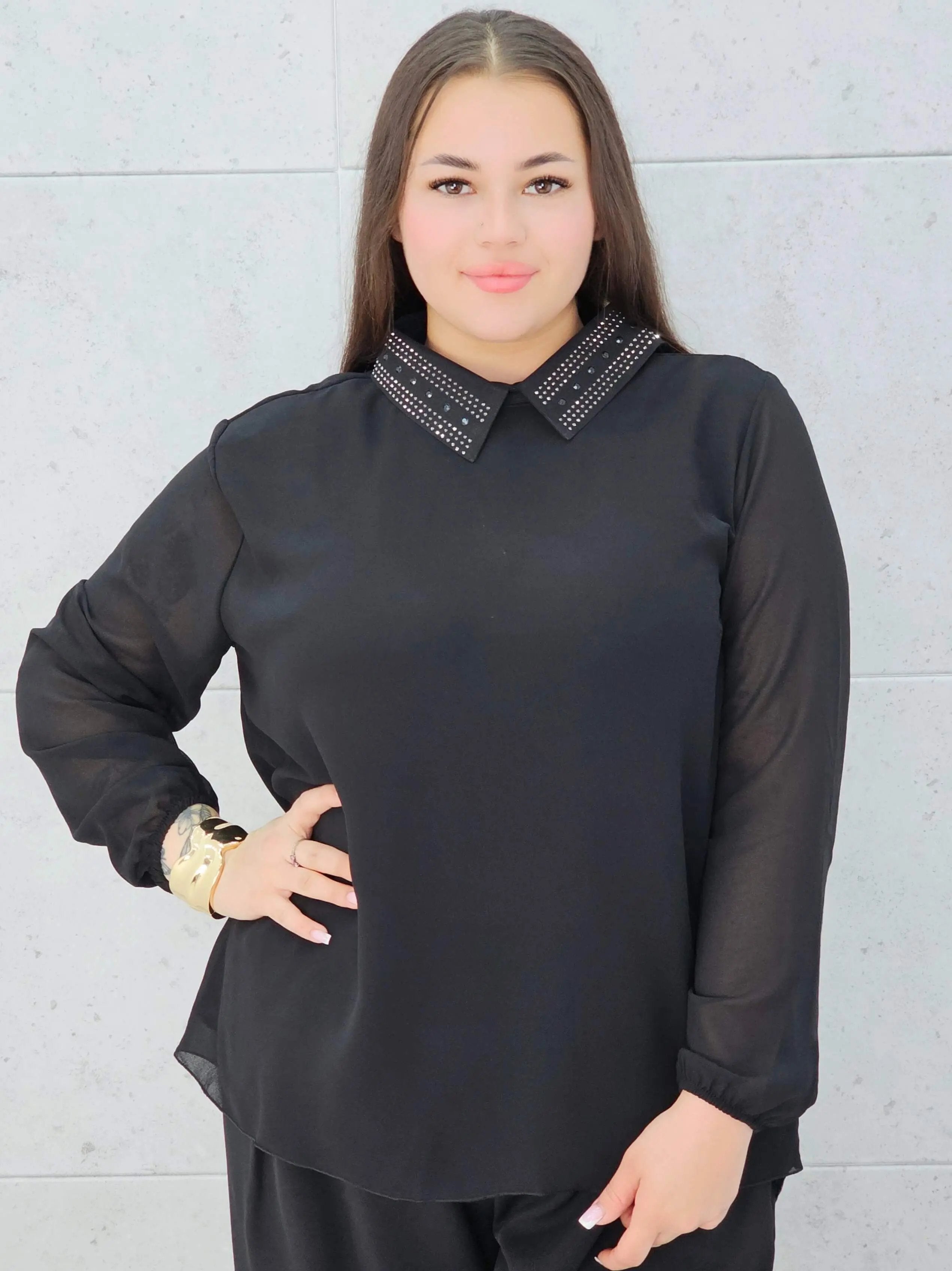 Koszula z Ozdobnym Kołnierzykiem – Elegancja i Styl Stylowa XL