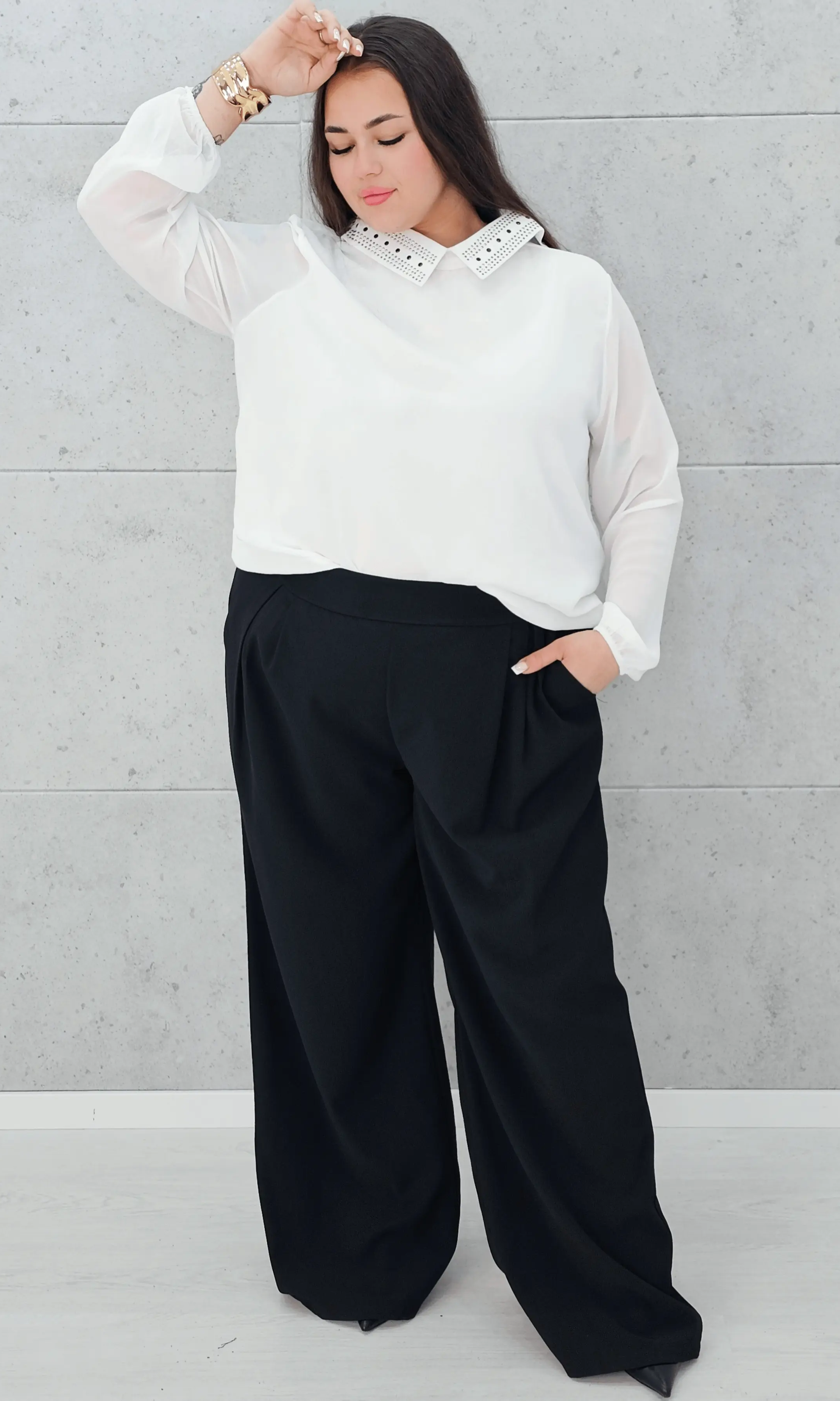 Koszula z Ozdobnym Kołnierzykiem – Elegancja i Styl Stylowa XL