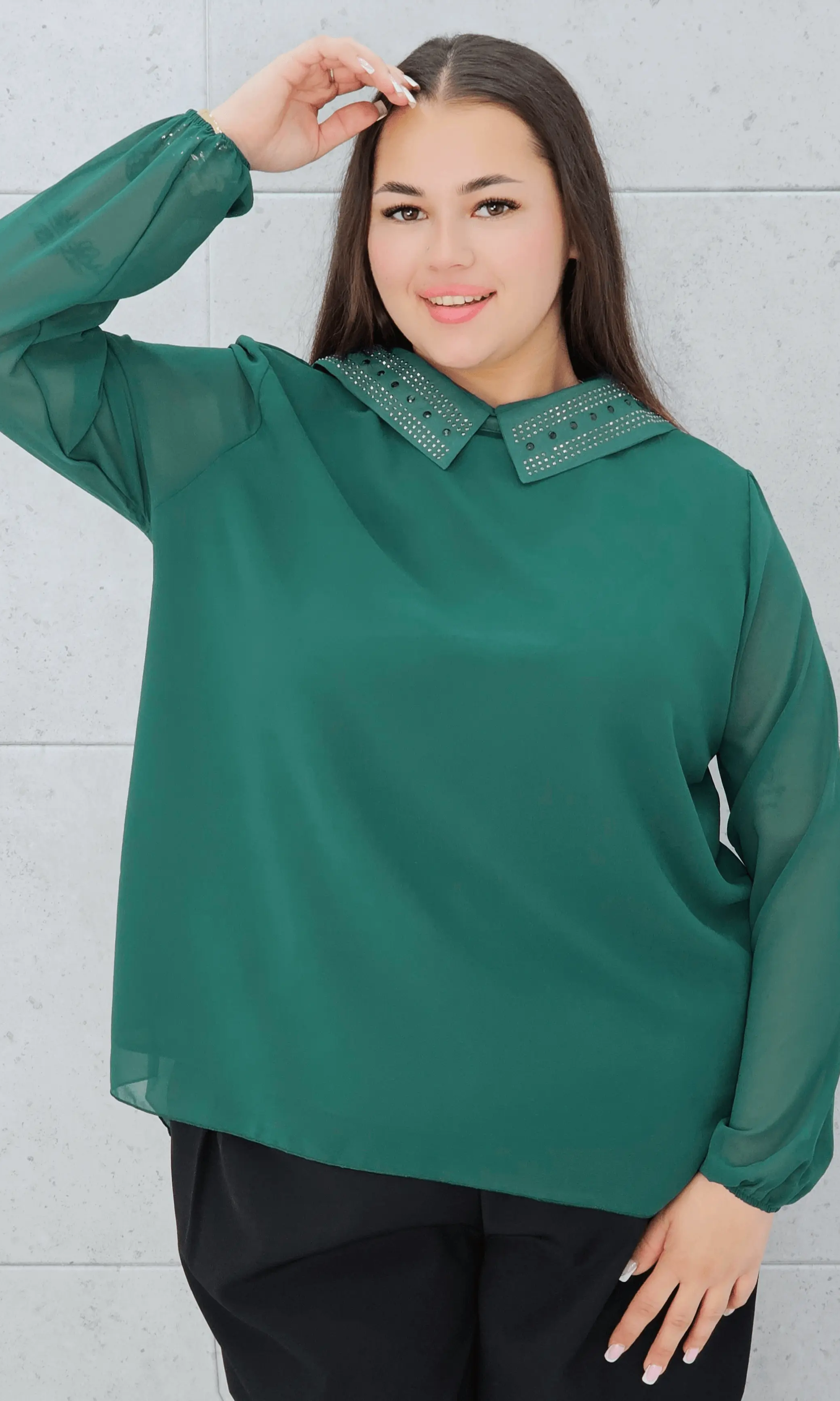 Koszula z Ozdobnym Kołnierzykiem – Elegancja i Styl Stylowa XL