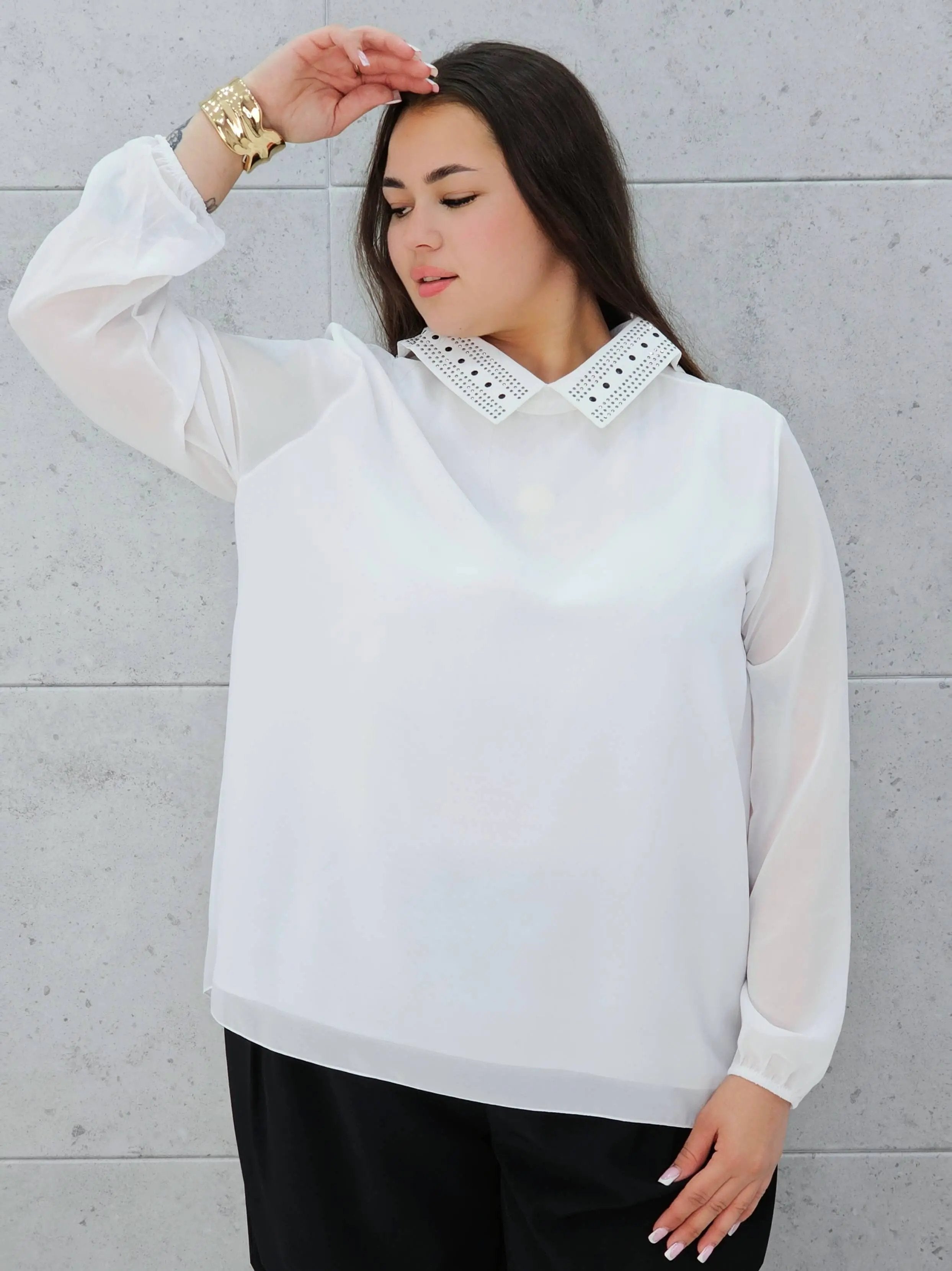 Koszula z Ozdobnym Kołnierzykiem – Elegancja i Styl Stylowa XL