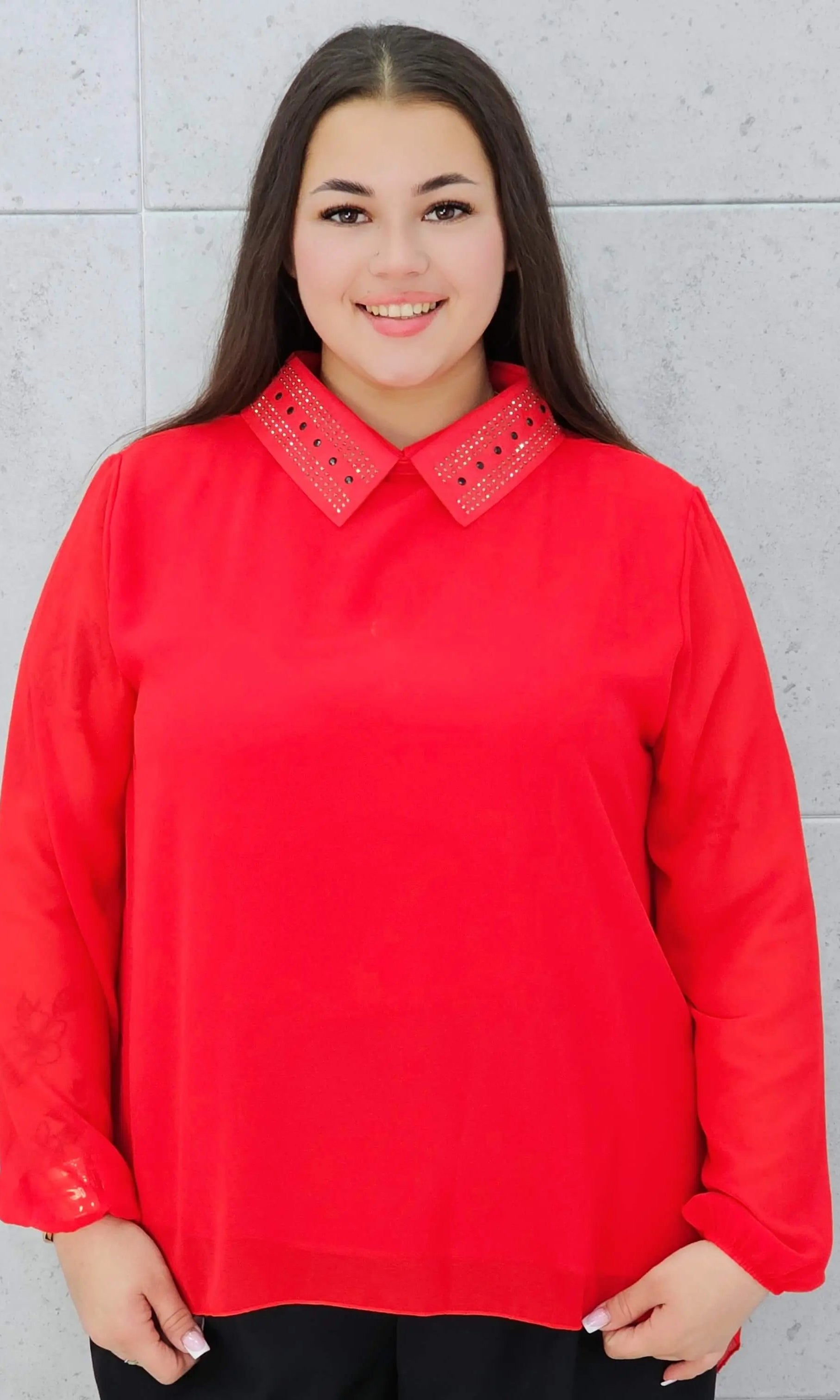 Koszula z Ozdobnym Kołnierzykiem – Elegancja i Styl Stylowa XL