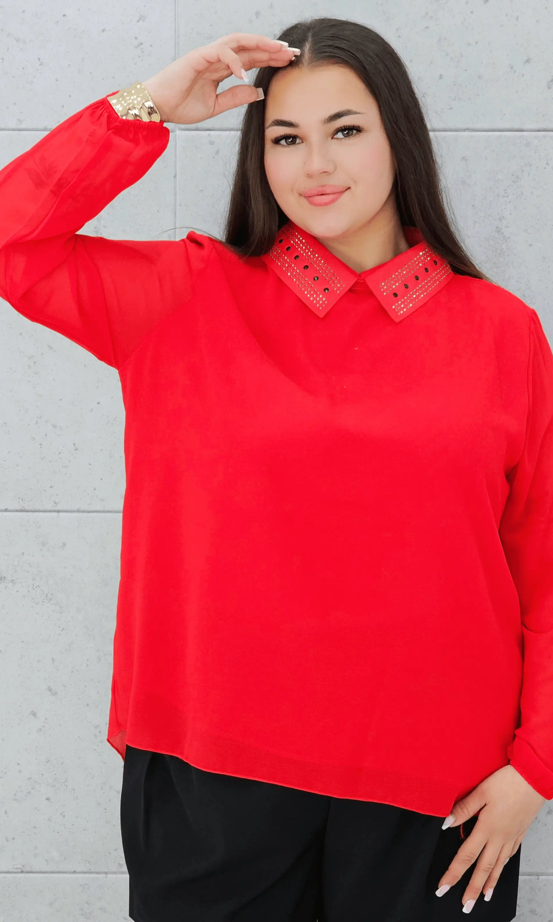 Koszula z Ozdobnym Kołnierzykiem – Elegancja i Styl Stylowa XL