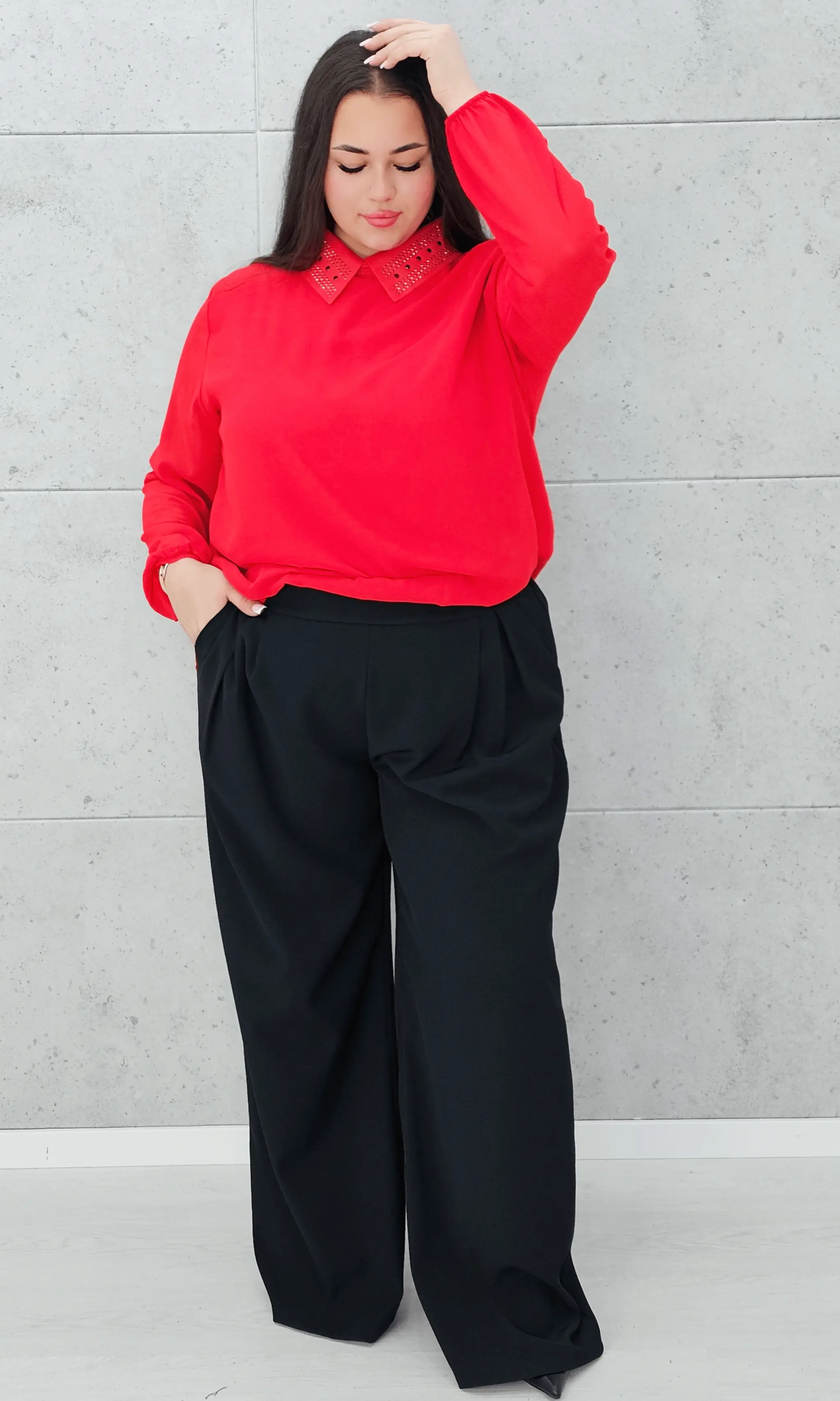 Koszula z Ozdobnym Kołnierzykiem – Elegancja i Styl Stylowa XL