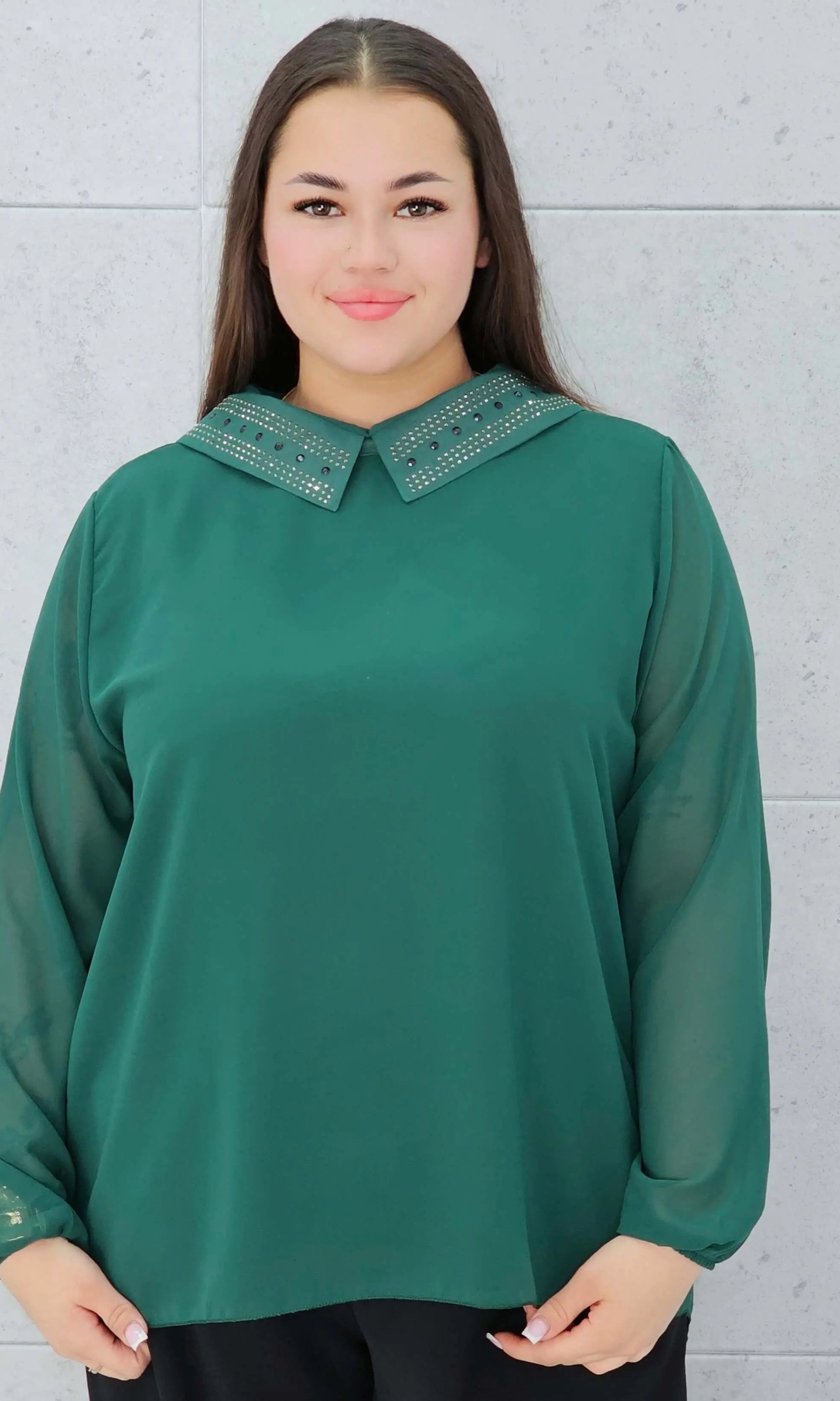 Koszula z Ozdobnym Kołnierzykiem – Elegancja i Styl Stylowa XL