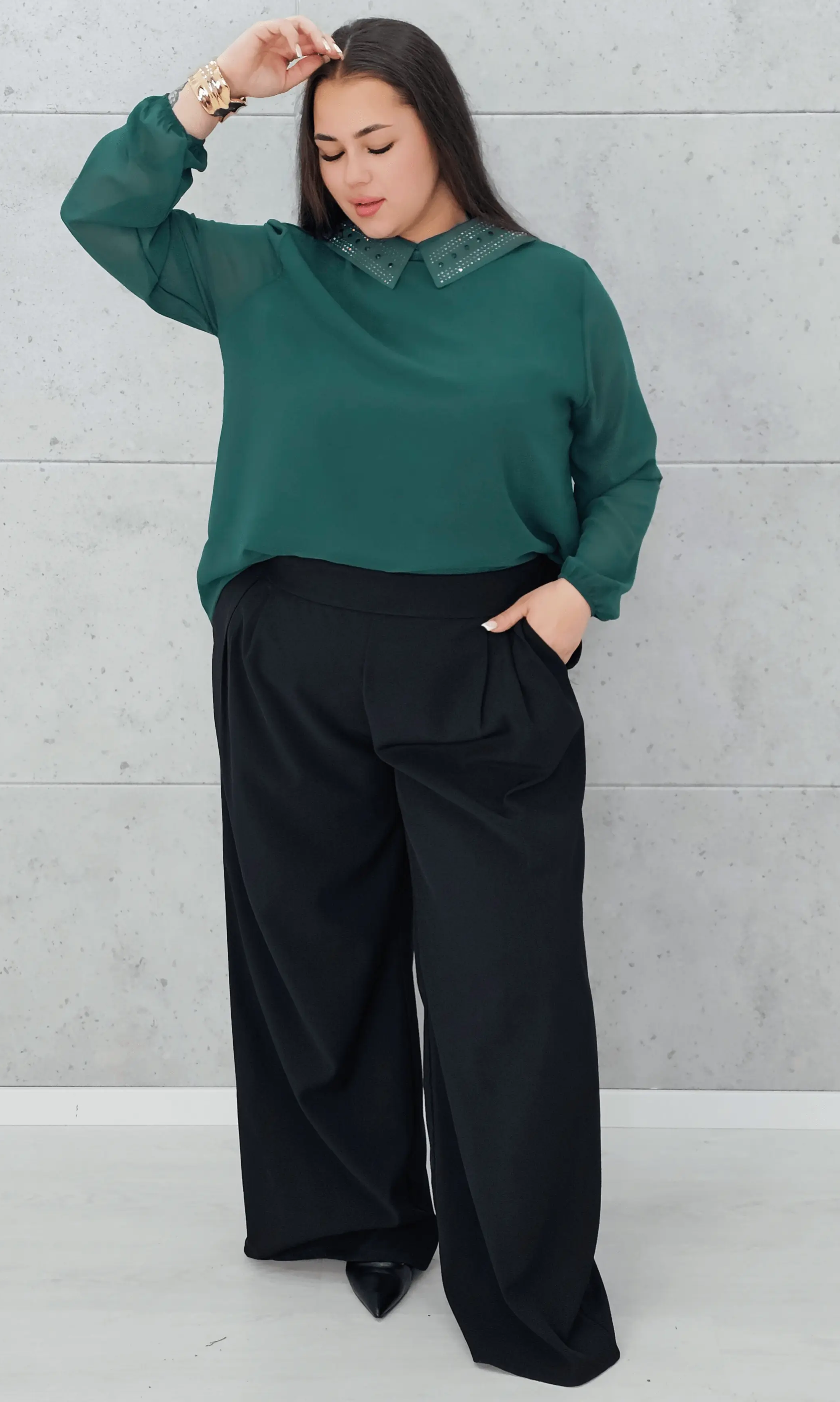 Koszula z Ozdobnym Kołnierzykiem – Elegancja i Styl Stylowa XL