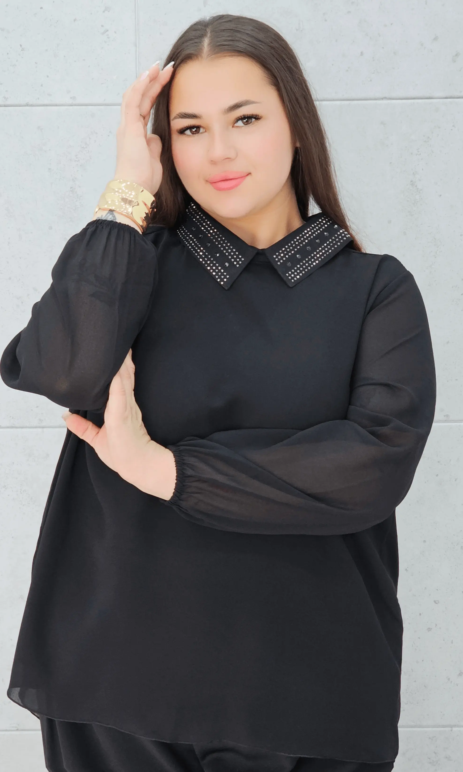 Koszula z Ozdobnym Kołnierzykiem – Elegancja i Styl Stylowa XL