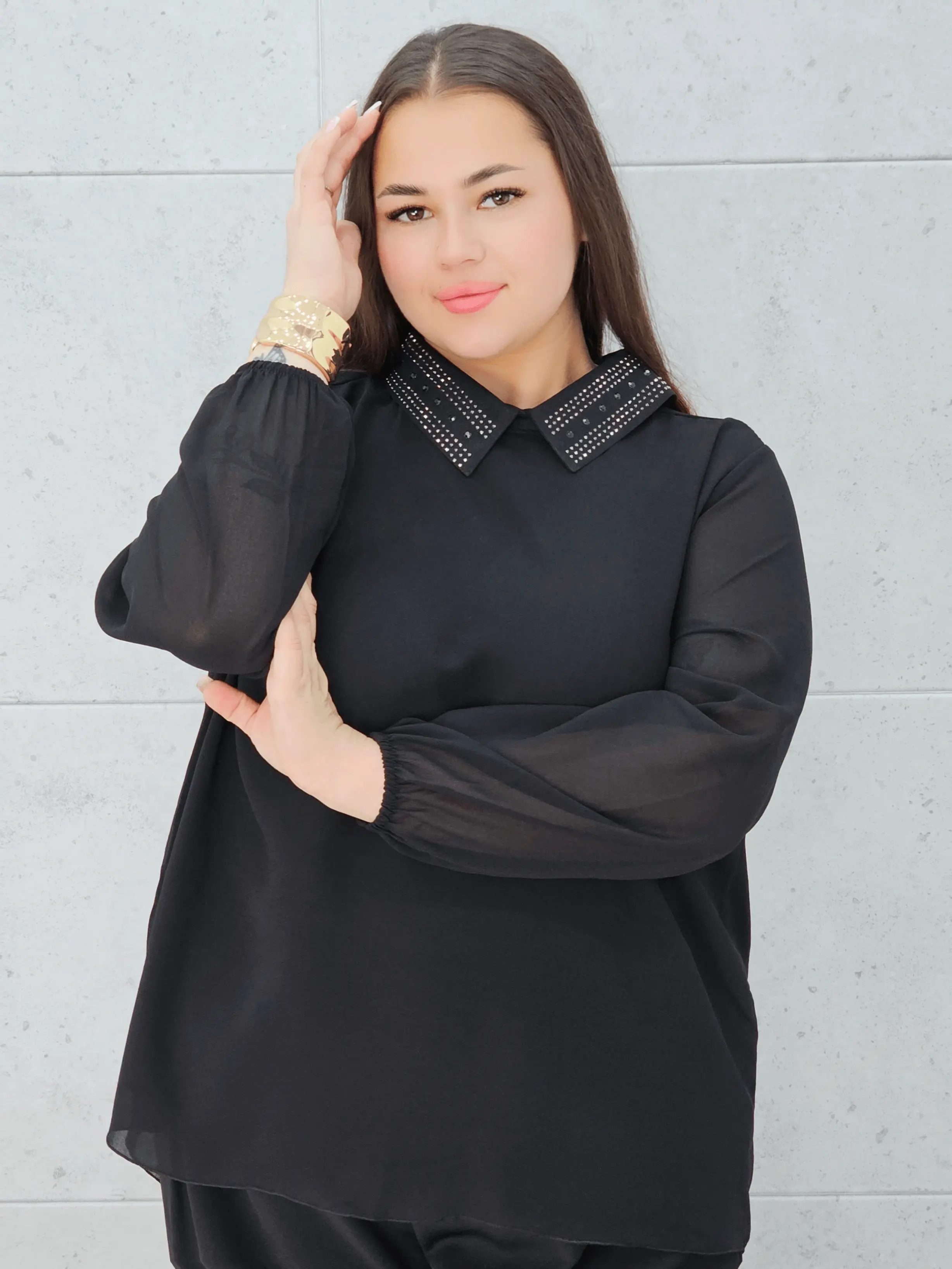 Koszula z Ozdobnym Kołnierzykiem – Elegancja i Styl Stylowa XL