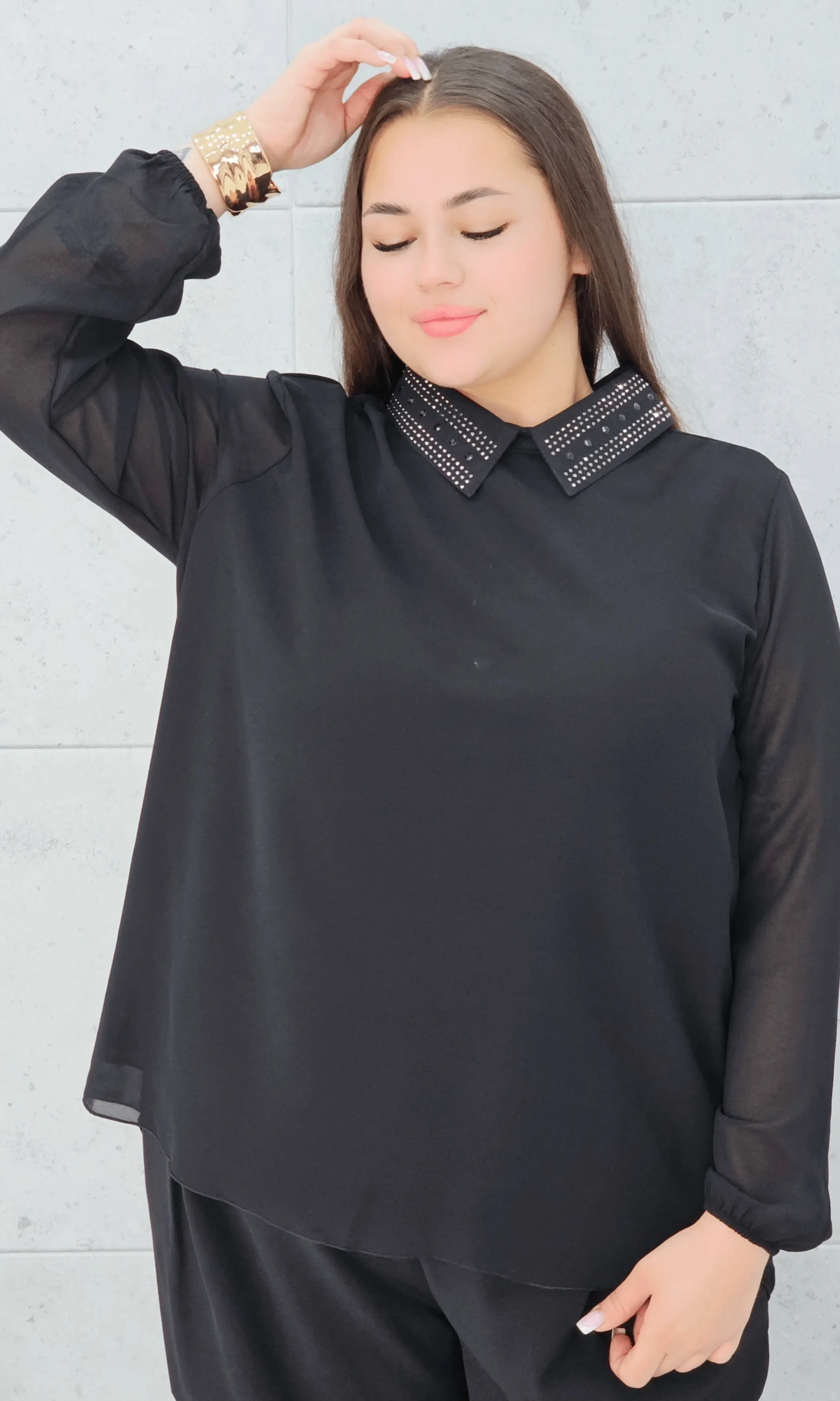 Koszula z Ozdobnym Kołnierzykiem – Elegancja i Styl Stylowa XL