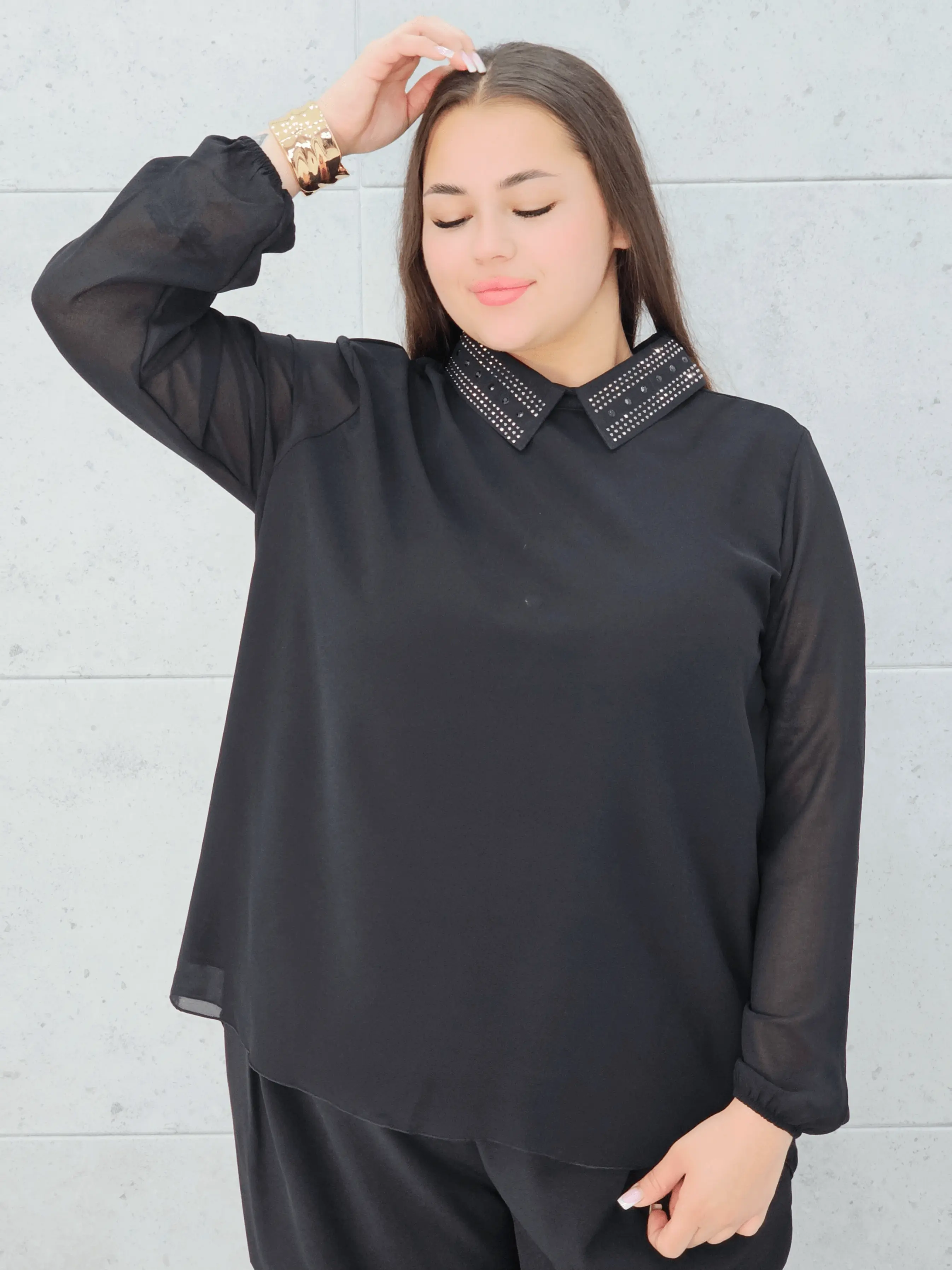 Koszula z Ozdobnym Kołnierzykiem – Elegancja i Styl Stylowa XL