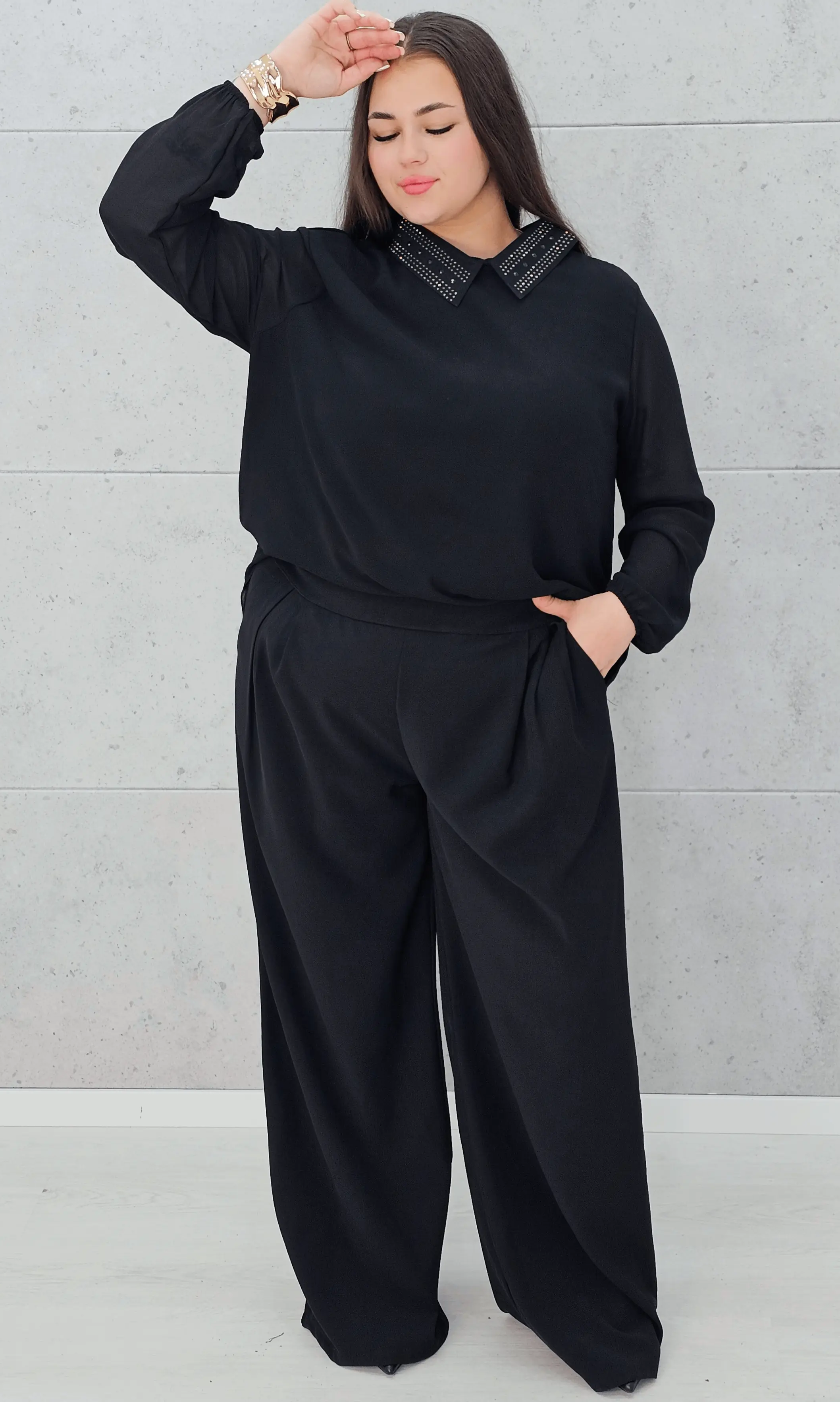 Koszula z Ozdobnym Kołnierzykiem – Elegancja i Styl Stylowa XL