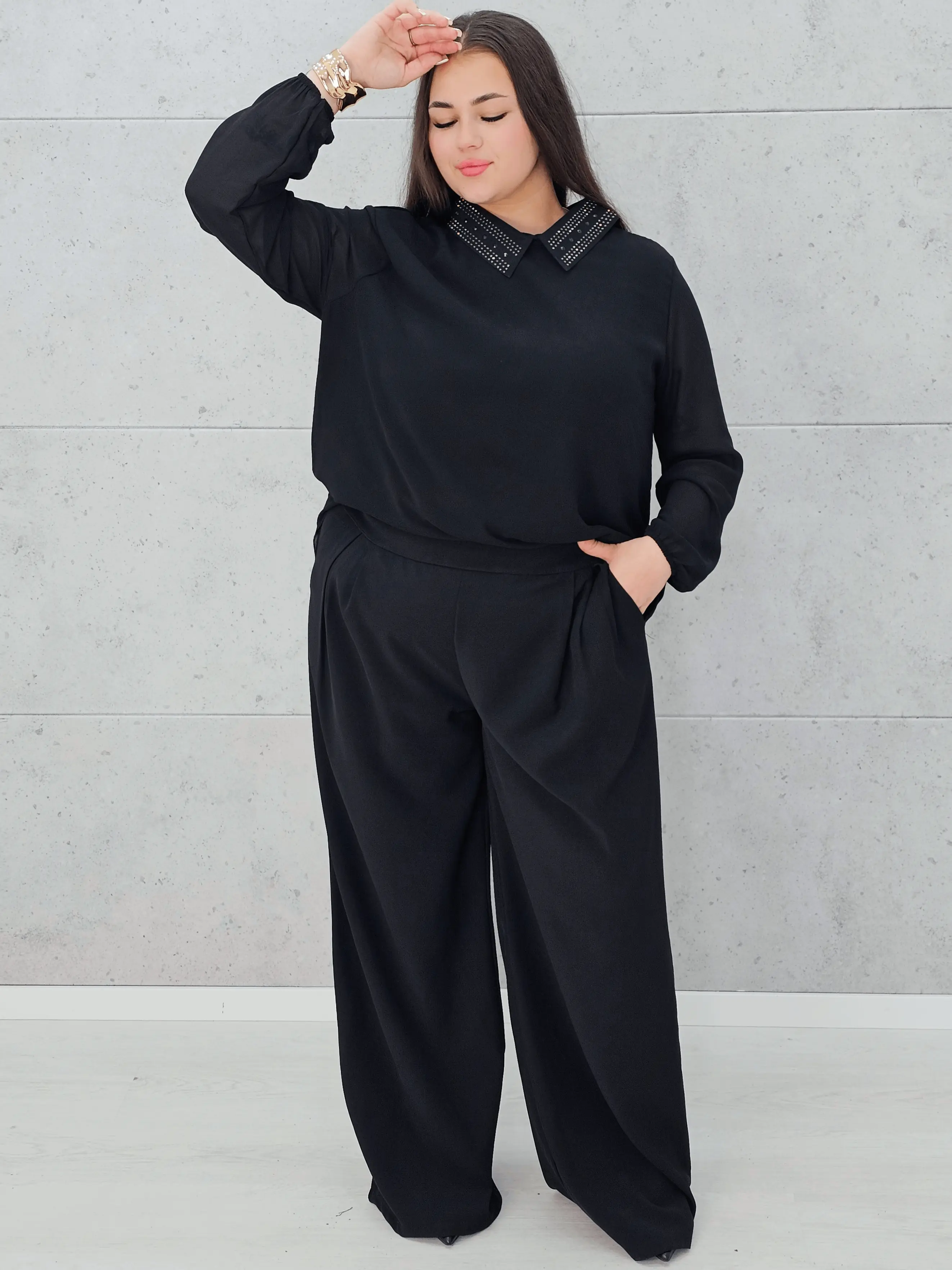 Koszula z Ozdobnym Kołnierzykiem – Elegancja i Styl Stylowa XL