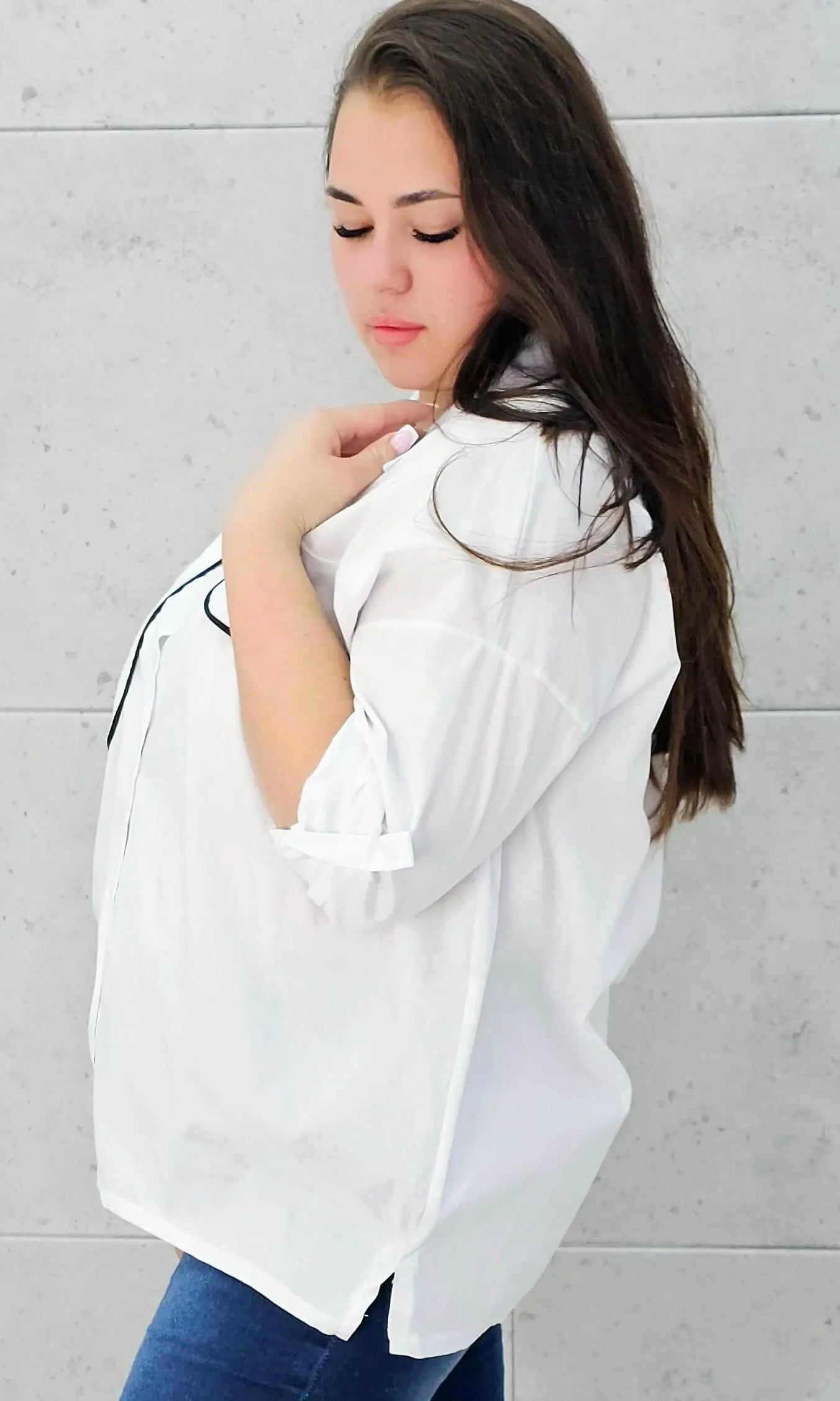 Koszula z kieszenią na przodzie z naszywaną MIKI Stylowa XL