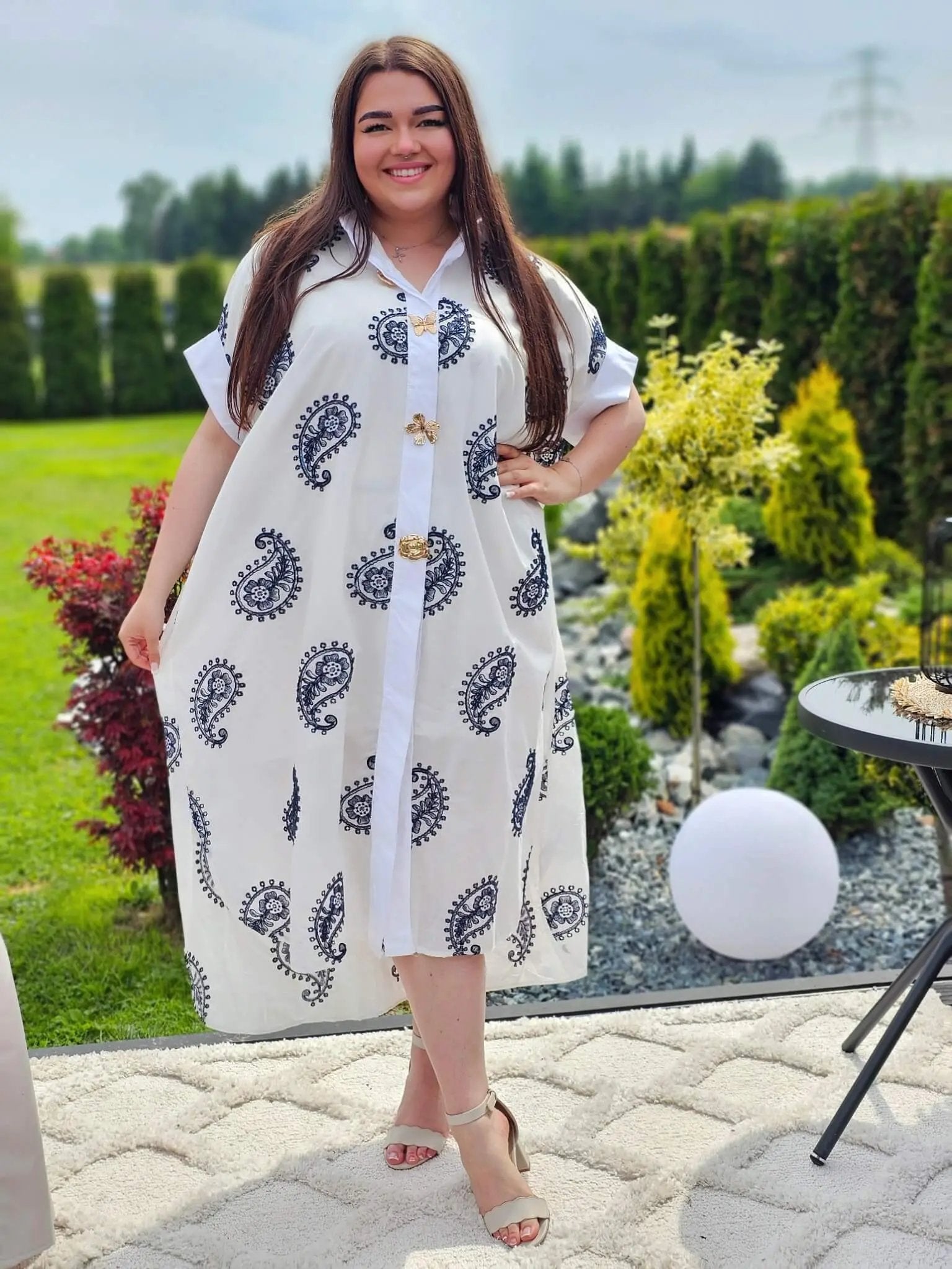 Koszulowa sukienka z bawełny Stylowa XL