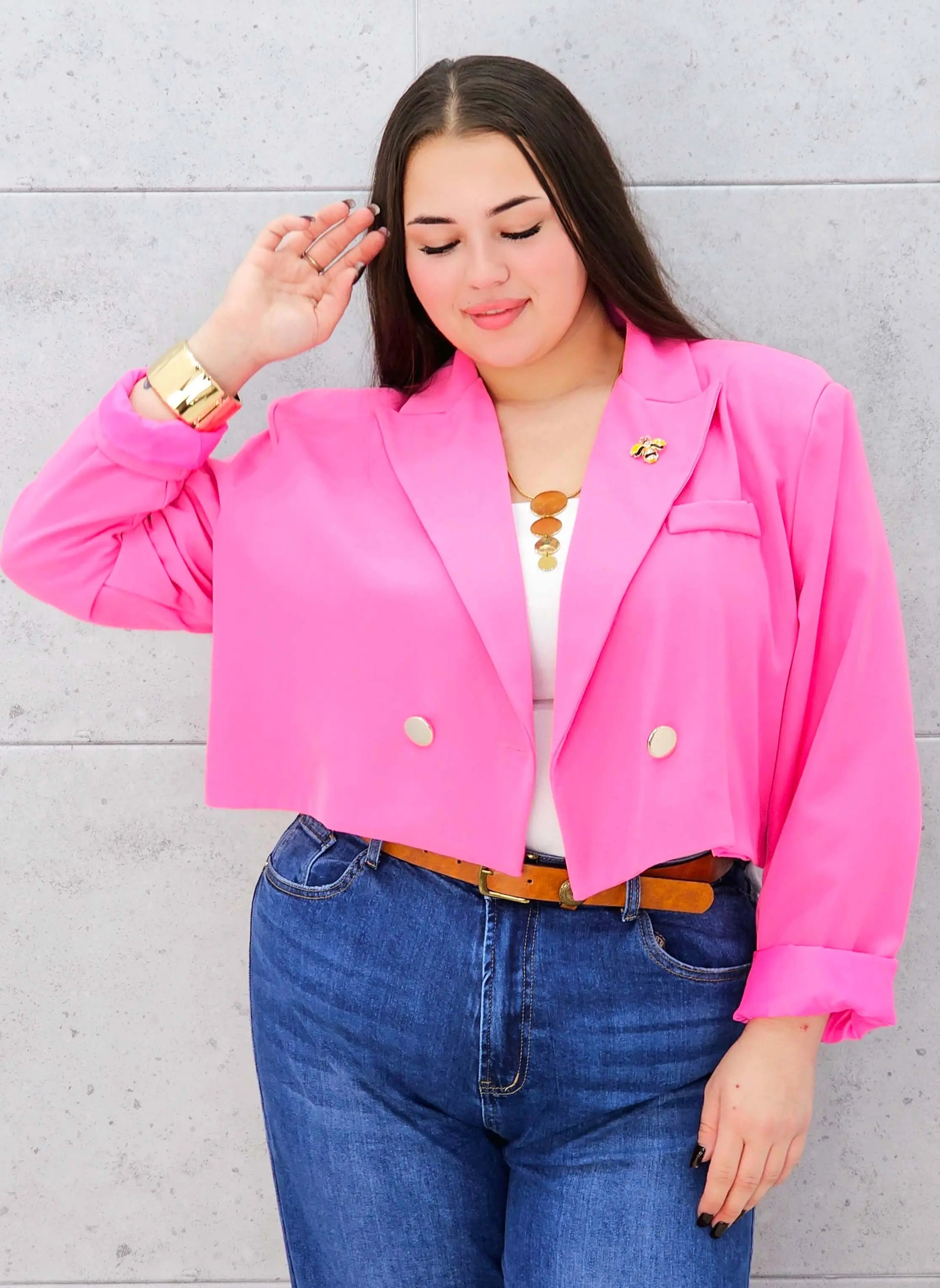 Krótka marynarka plus size z guzikami – stylowa i nowoczesna Stylowa XL Stylowa XL