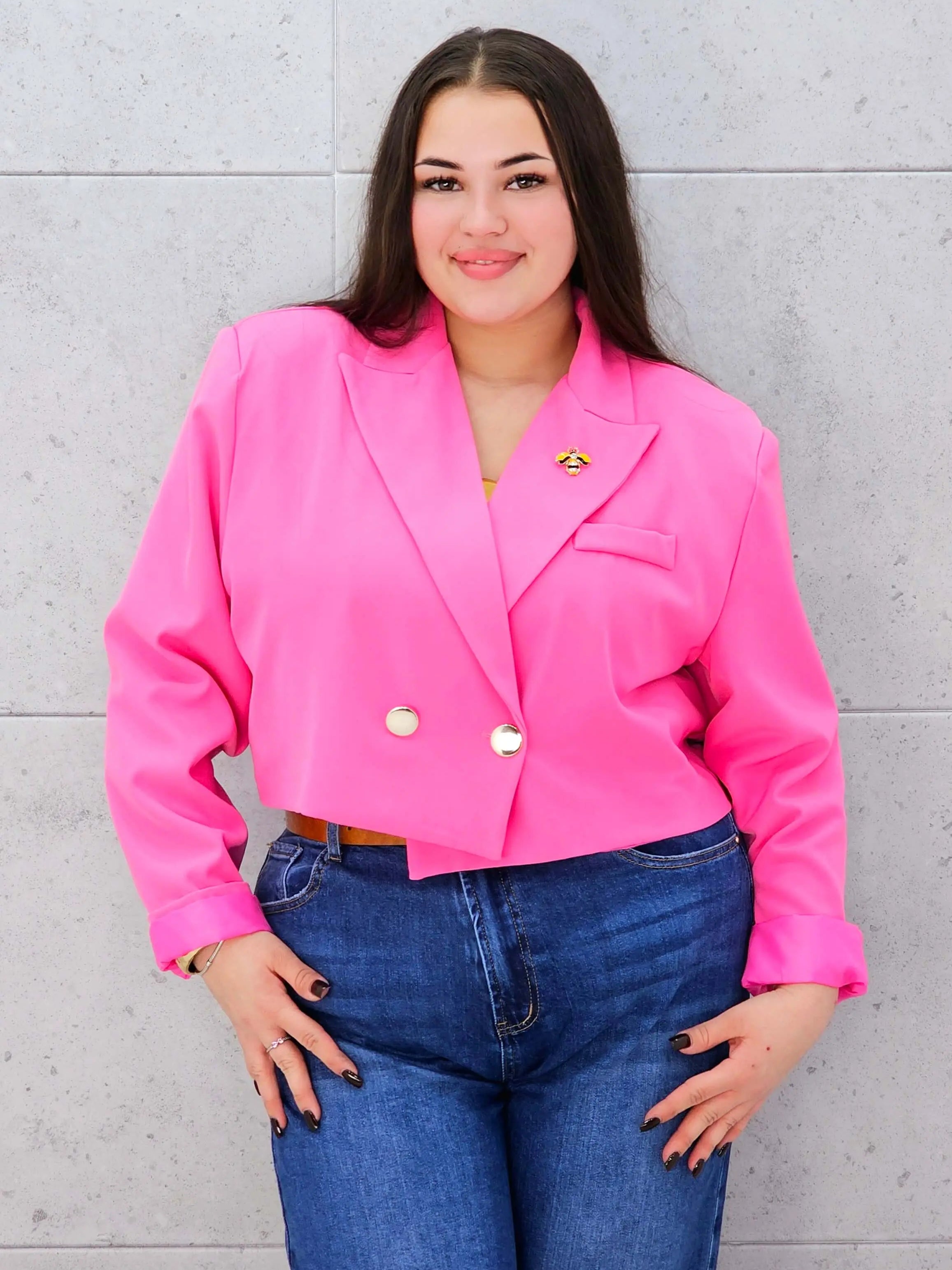 Krótka marynarka plus size z guzikami – stylowa i nowoczesna Stylowa XL Stylowa XL