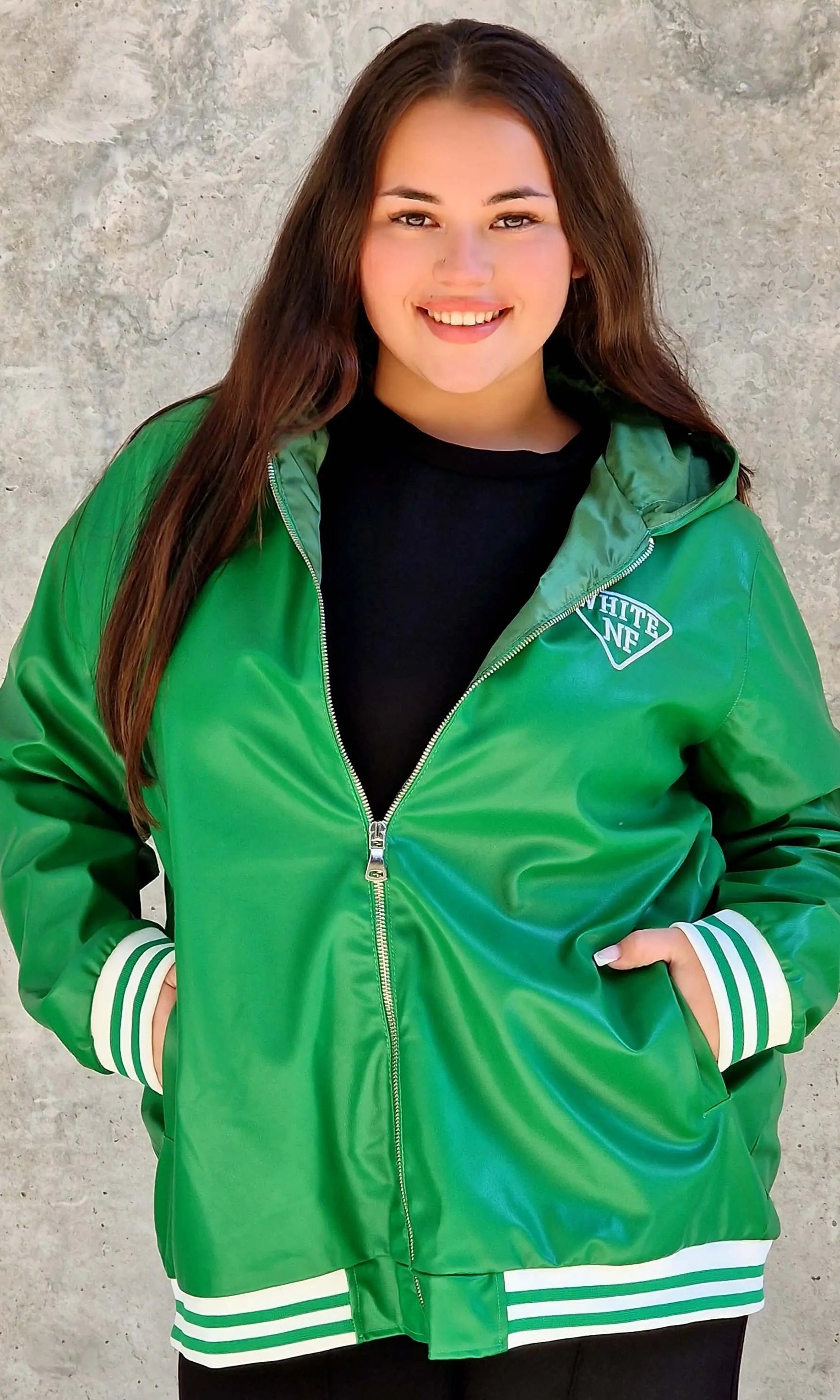 Kurtka eko z naszywkami Stylowa XL