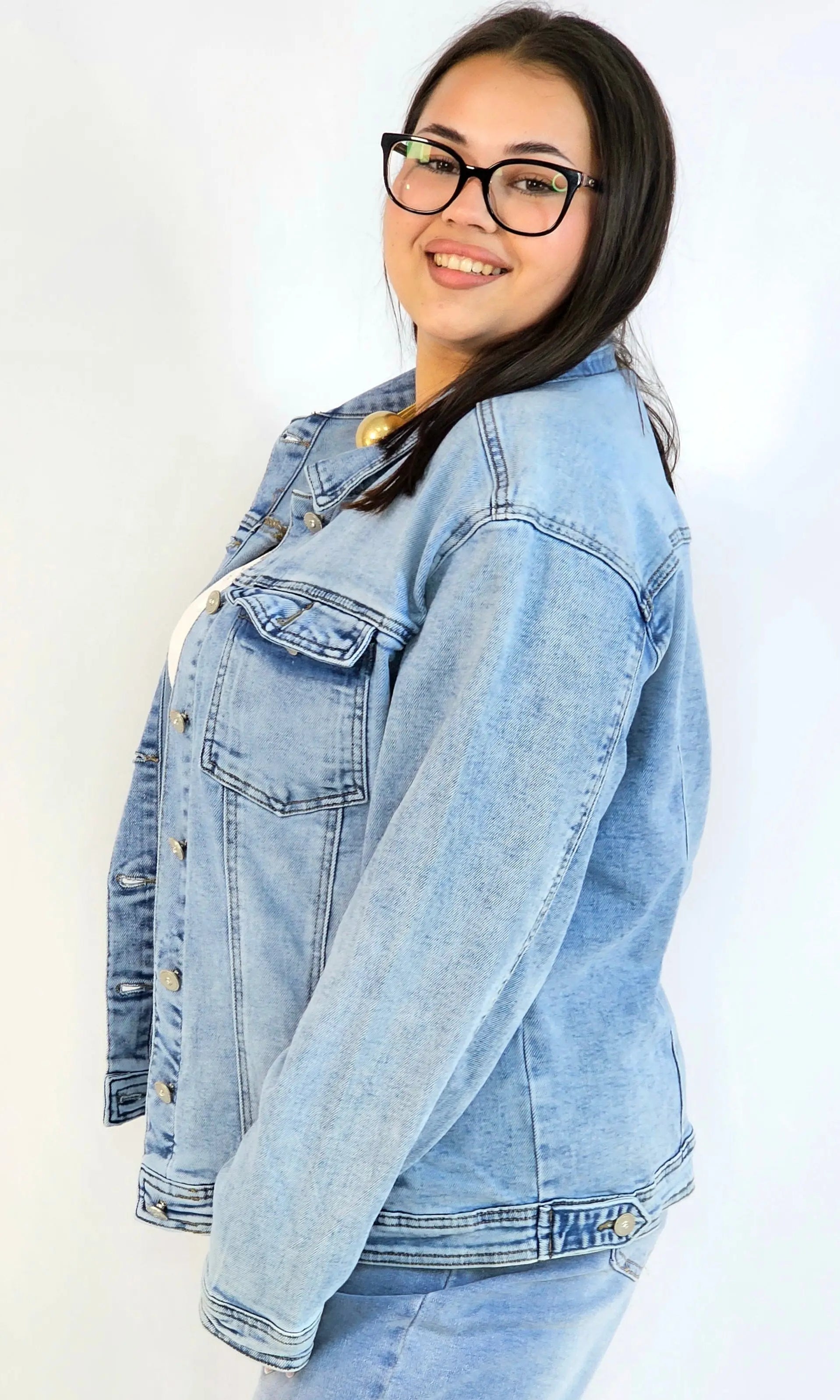 Kurtka jeansowa plus size – klasyczna katana jeansowa damska Stylowa XL