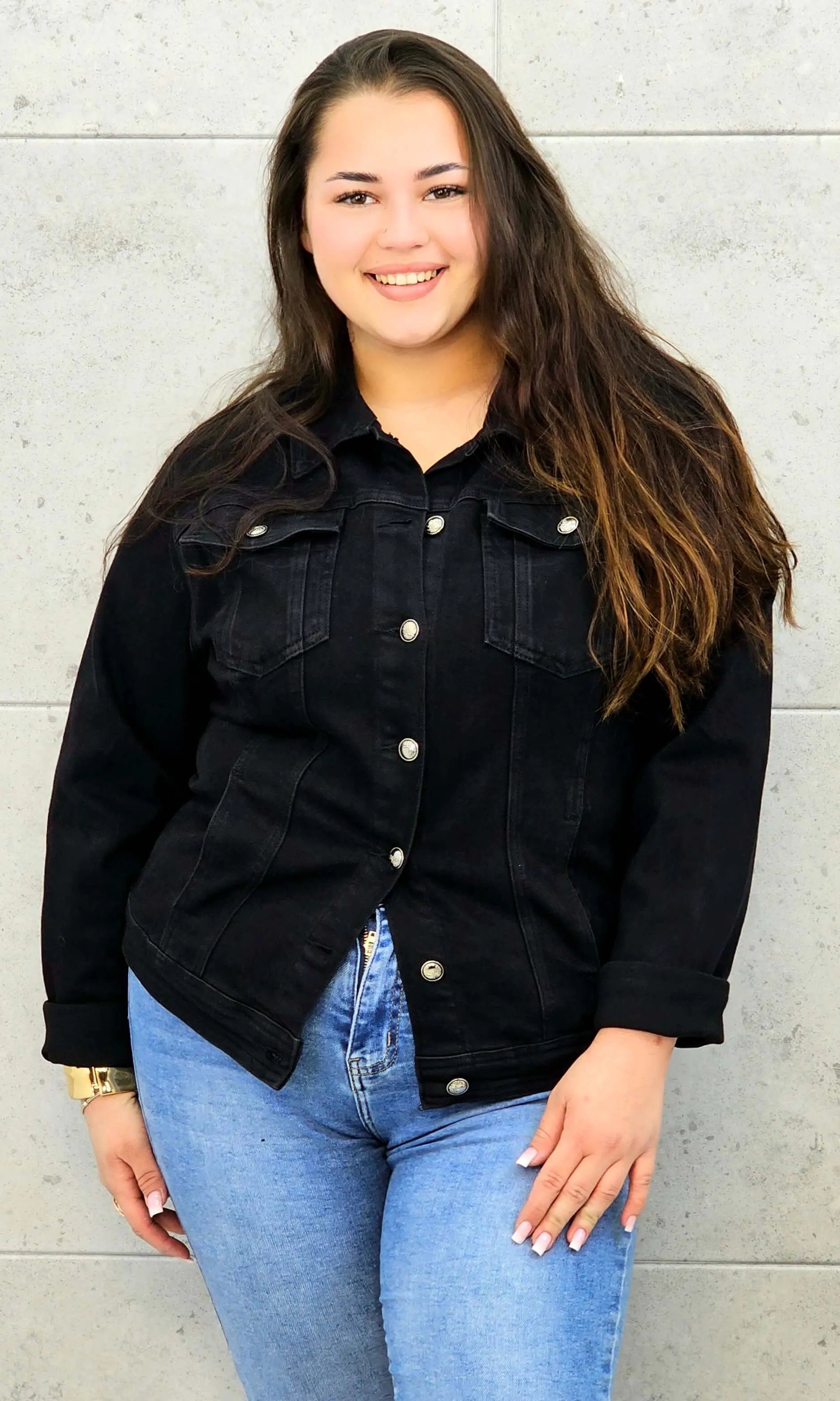 Kurtka jeansowa plus size czarna – klasyczna katana XXL Stylowa XL Stylowa XL