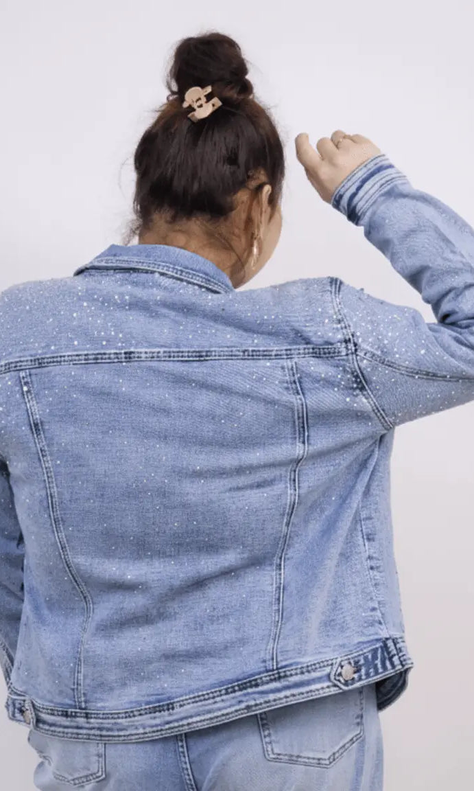 Kurtka jeansowa plus size z połyskiem – stylowa i wygodna Stylowa XL