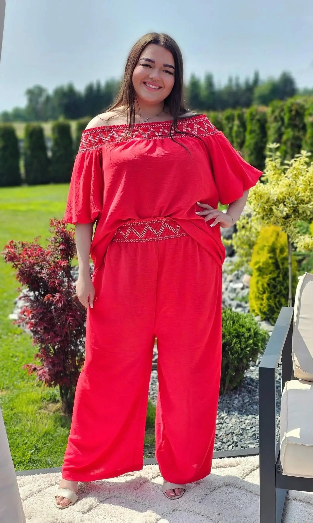 Letni komplet hiszpański z haftem Stylowa XL