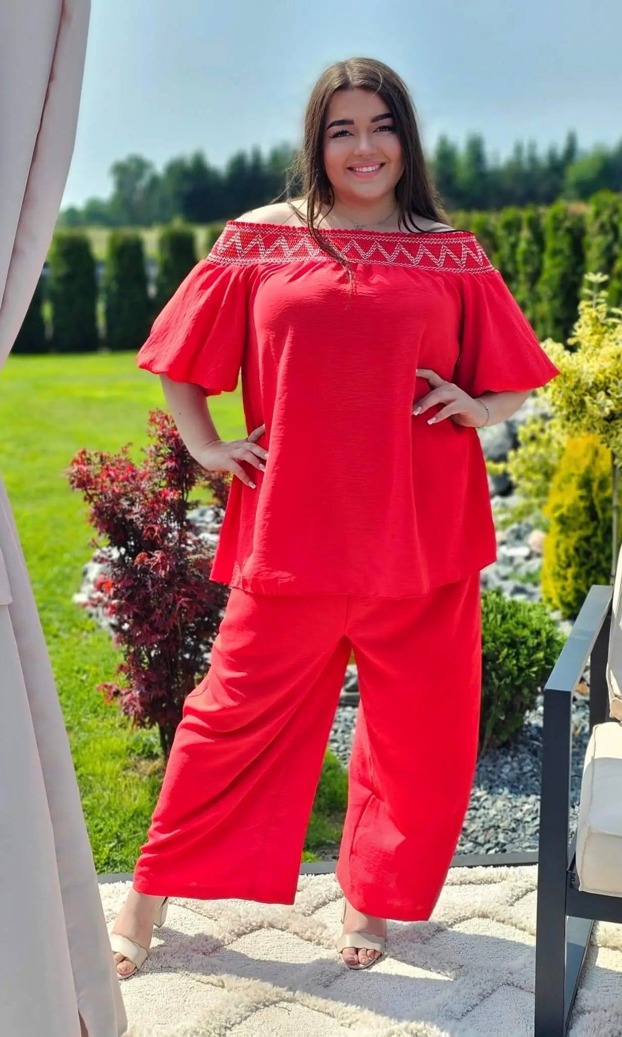 Letni komplet hiszpański z haftem Stylowa XL