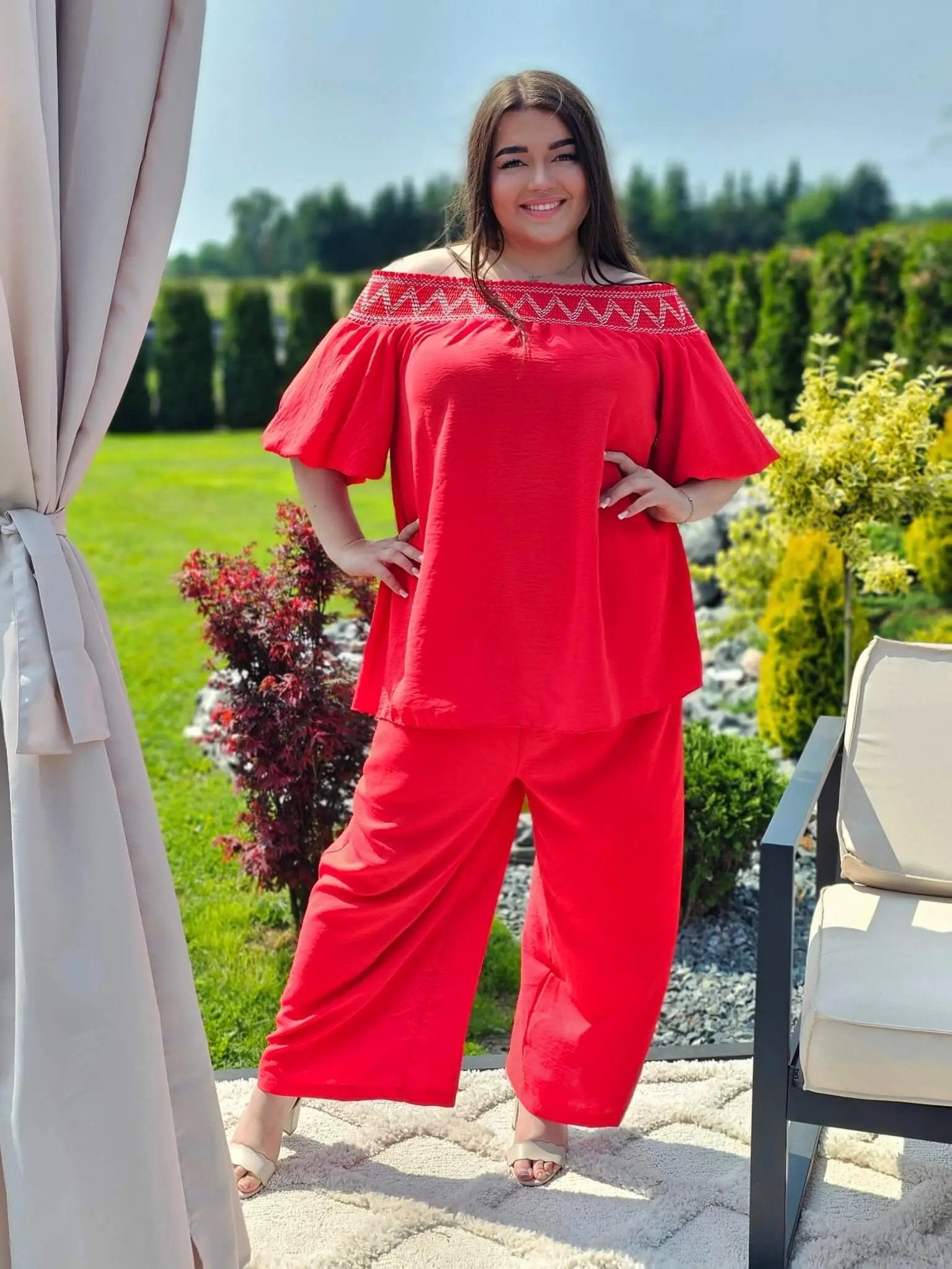 Letni komplet hiszpański z haftem Stylowa XL