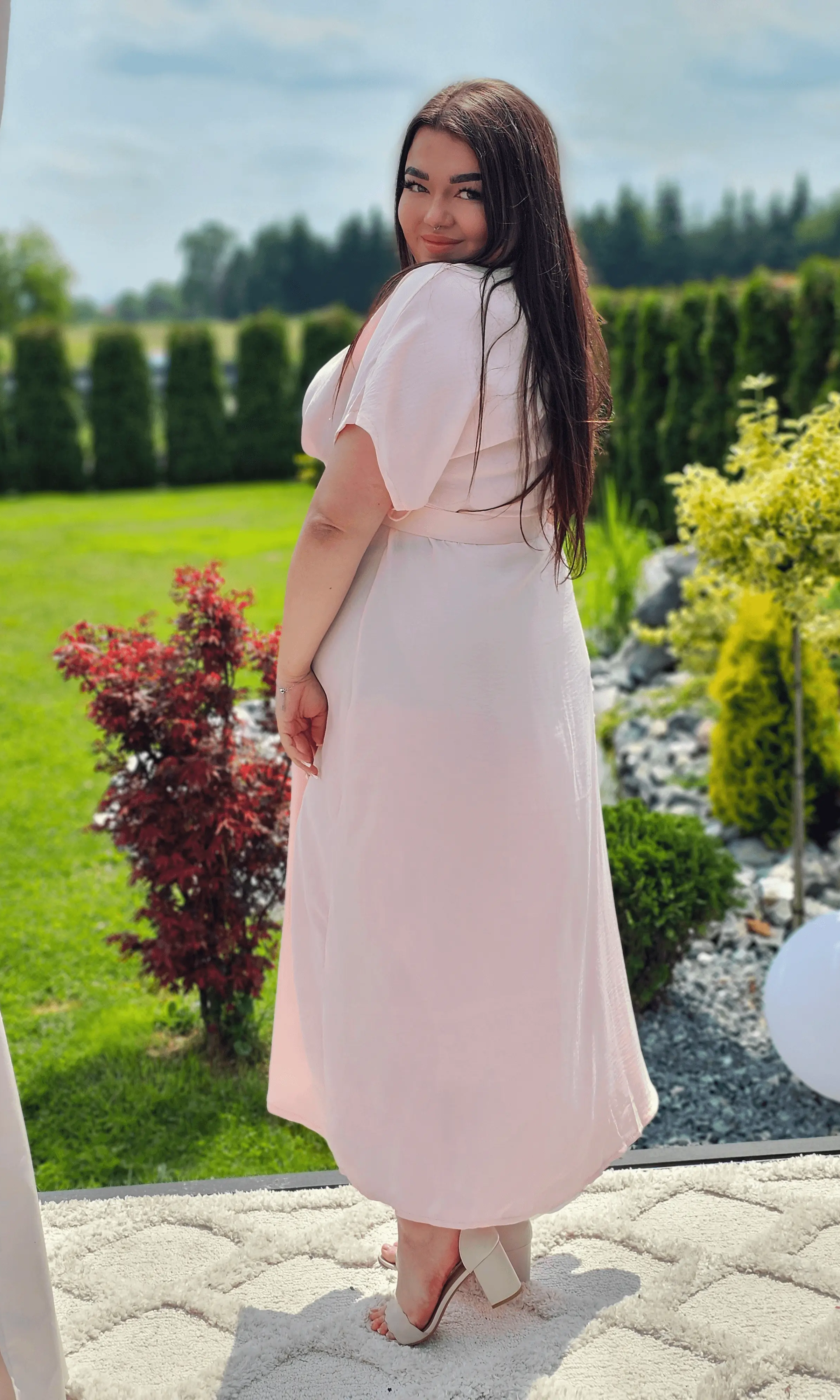 Letnia sukienka z paskiem Stylowa XL