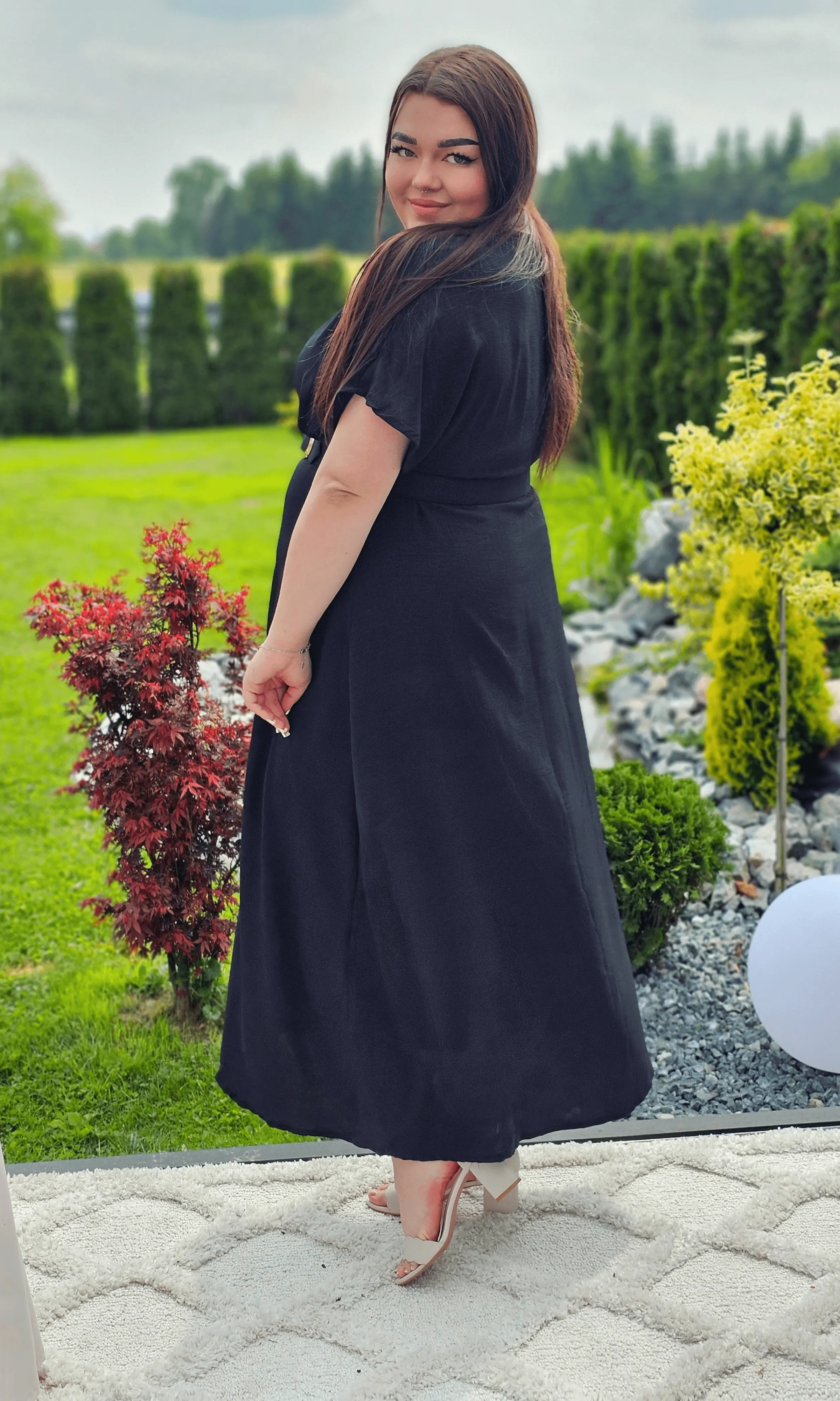 Letnia sukienka z paskiem Stylowa XL