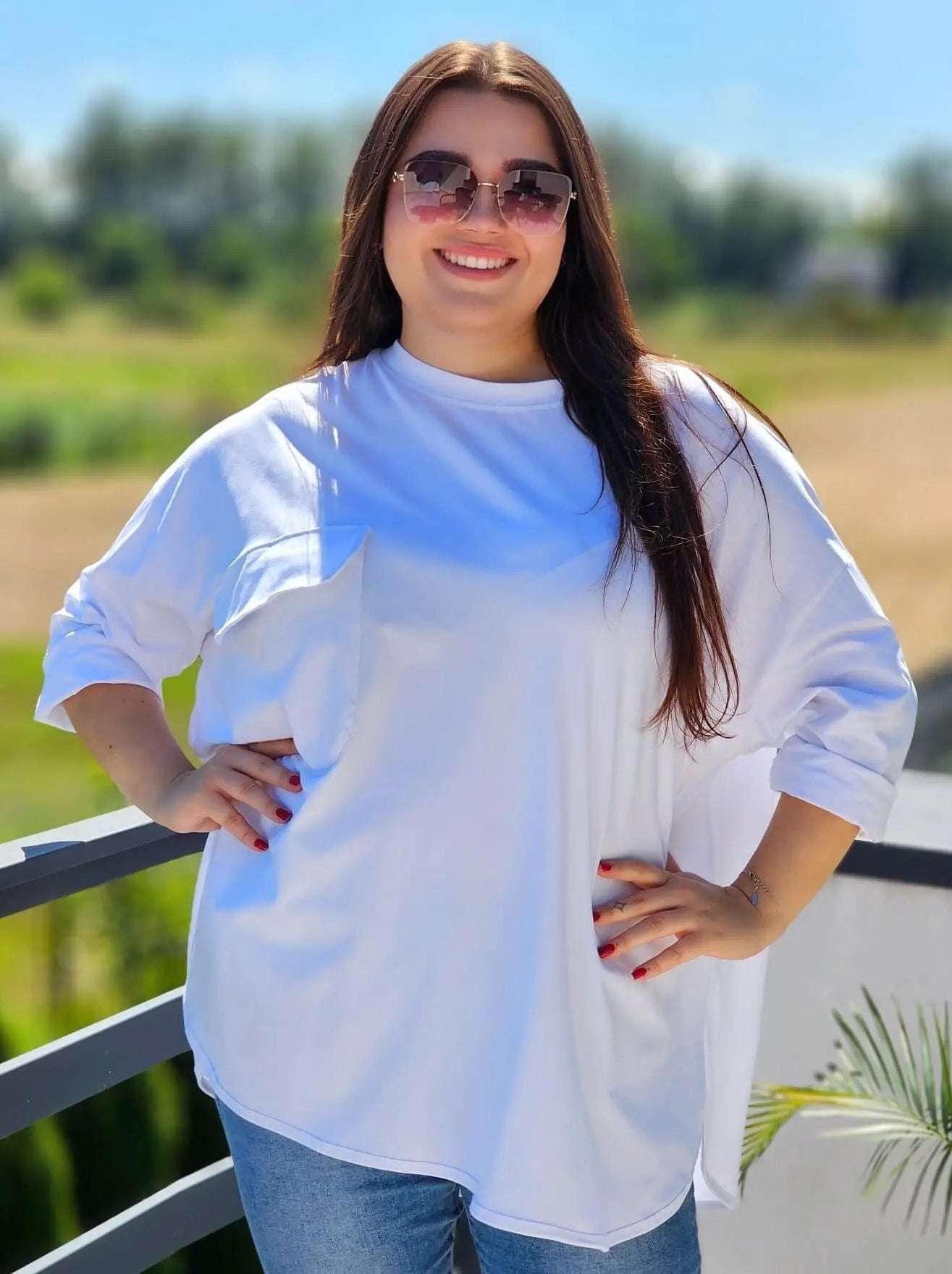 Luźna bluzka z kieszonką Stylowa XL