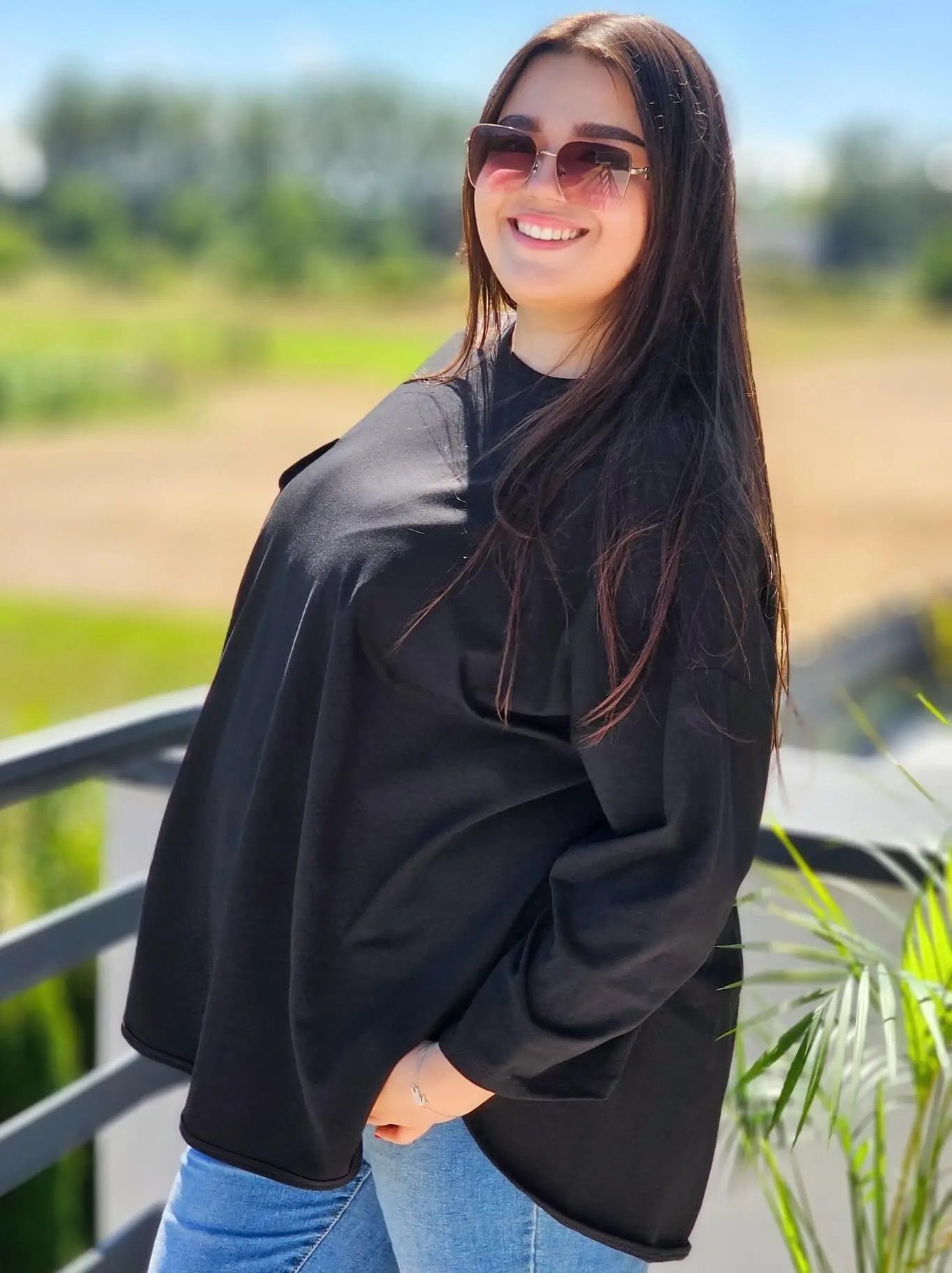 Luźna bluzka z kieszonką Stylowa XL