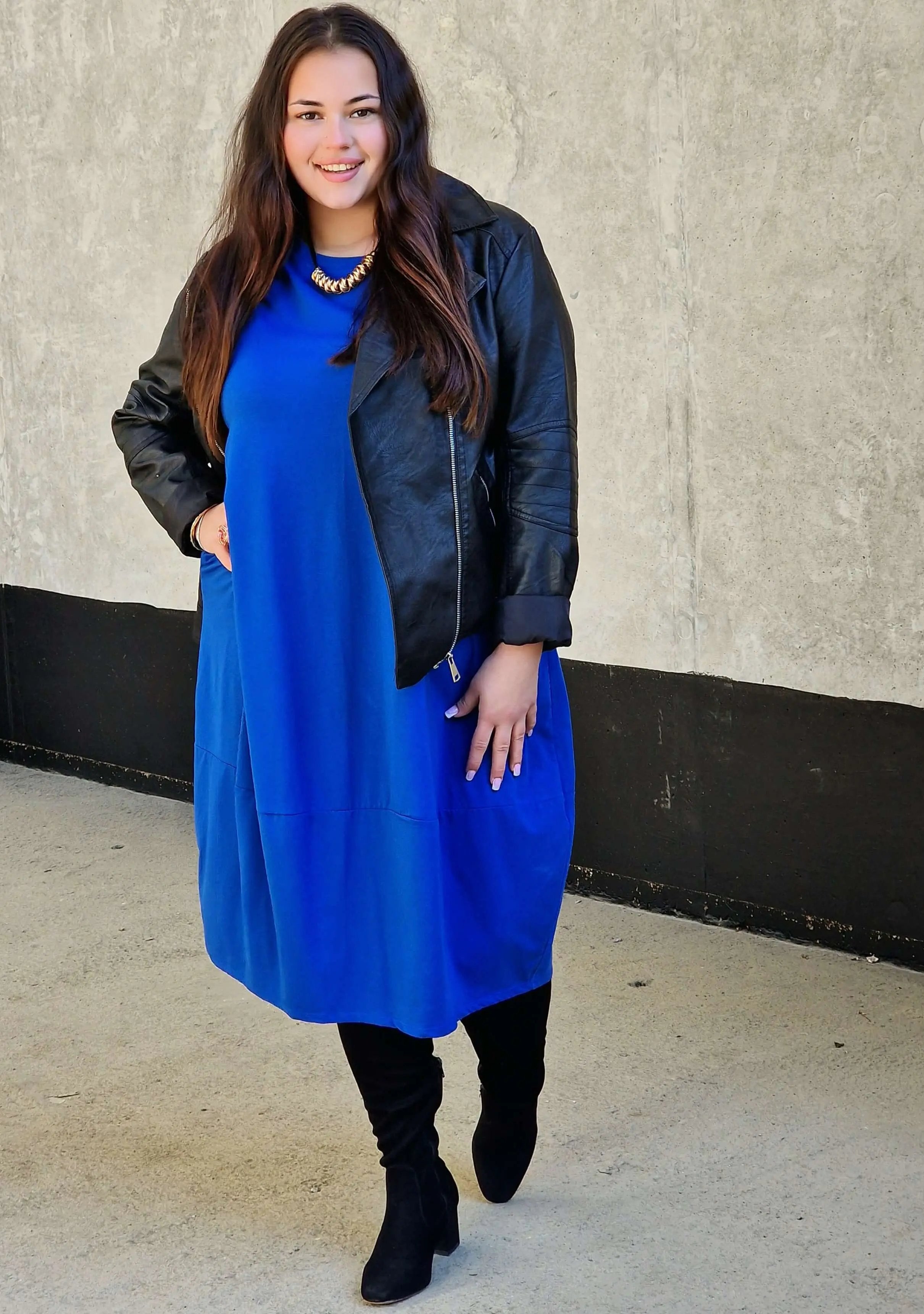 Luźna sukienka bawełniana z kieszeniami Stylowa XL