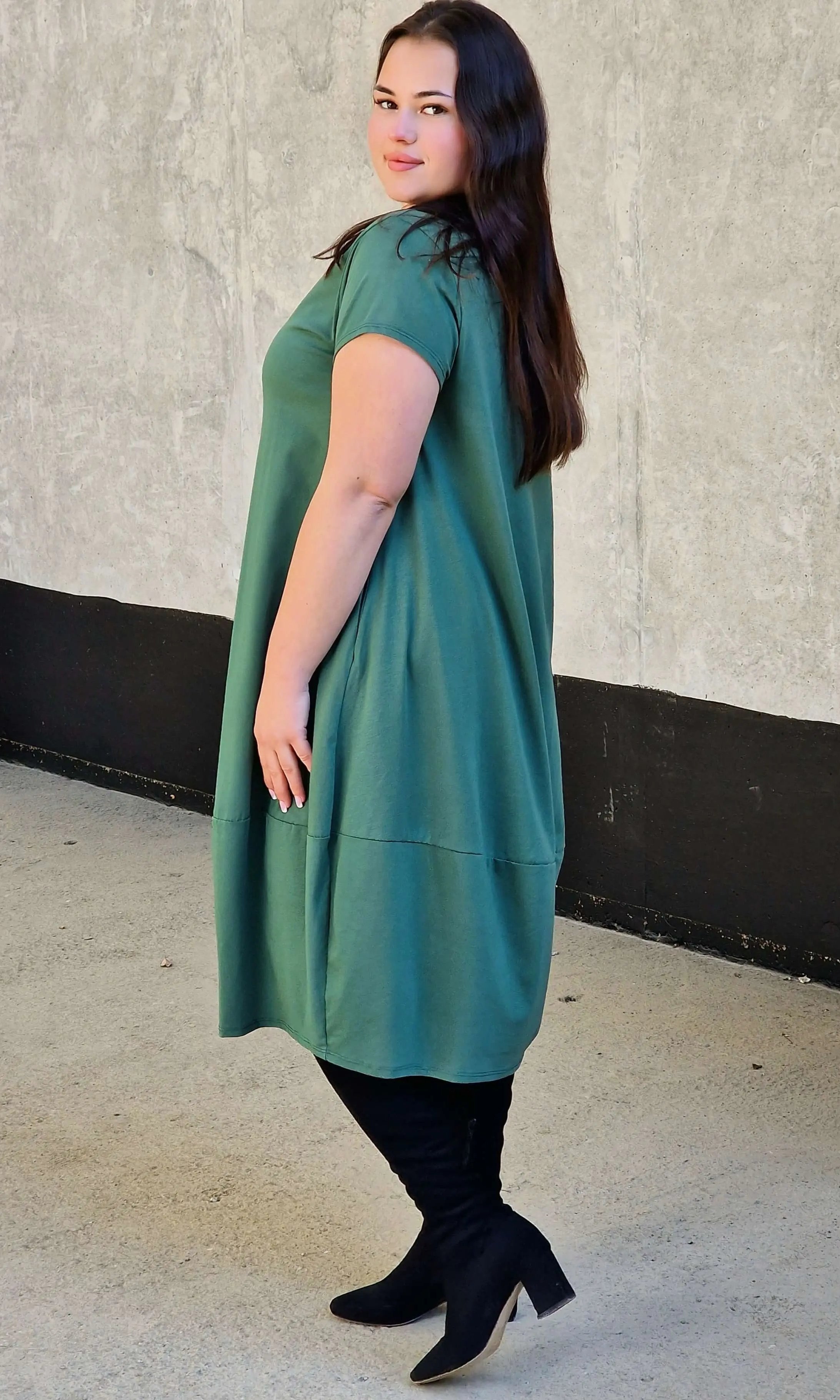 Luźna sukienka bawełniana z kieszeniami Stylowa XL